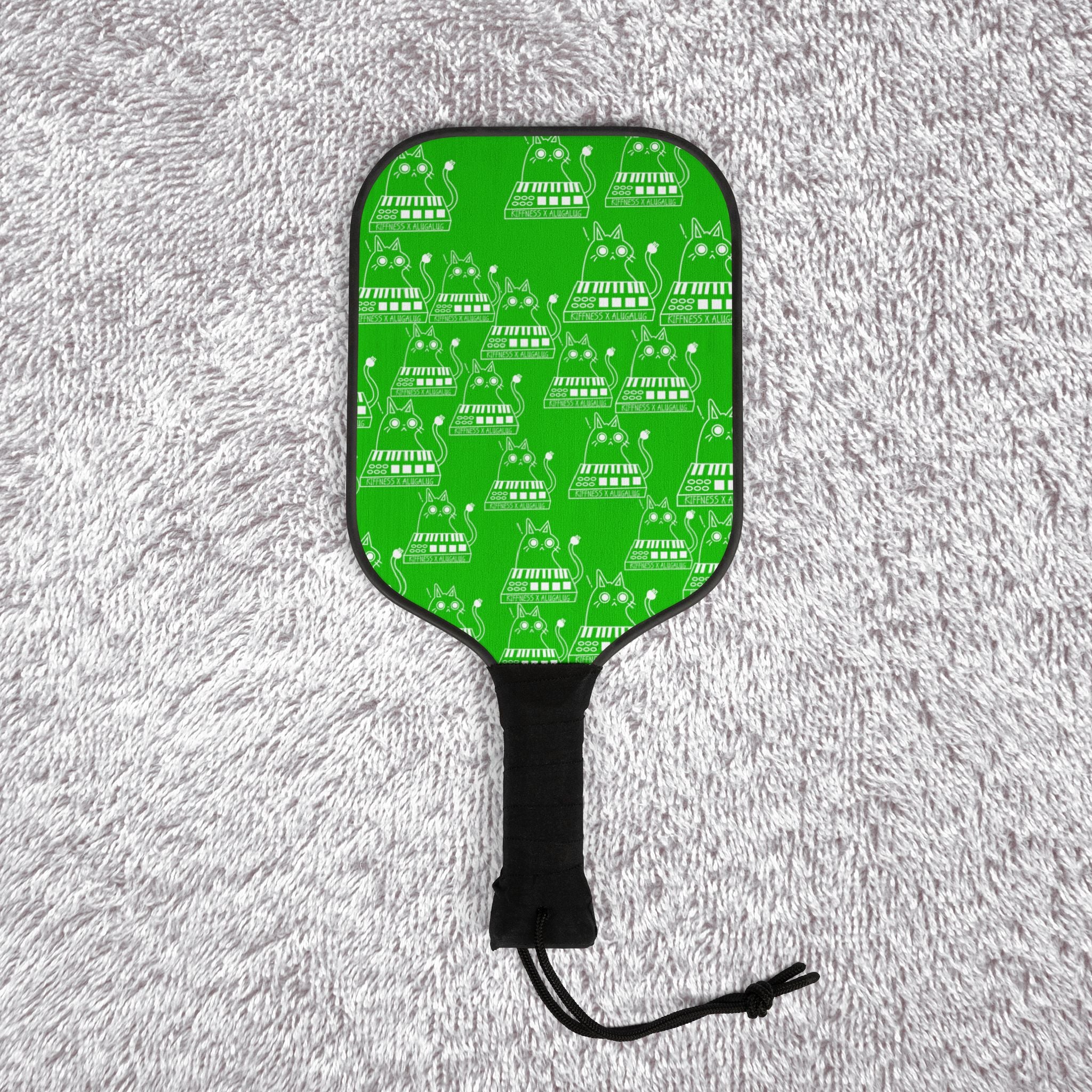 Pickleball kit (2 paddles + 2 balls + transparent bag) eating the cats meow meow the kiffness green