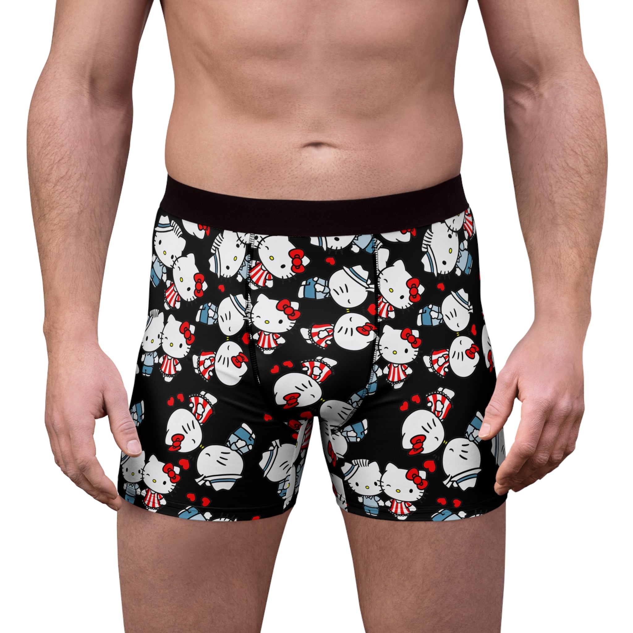 Men's boxer briefs kitty kiss wedding black