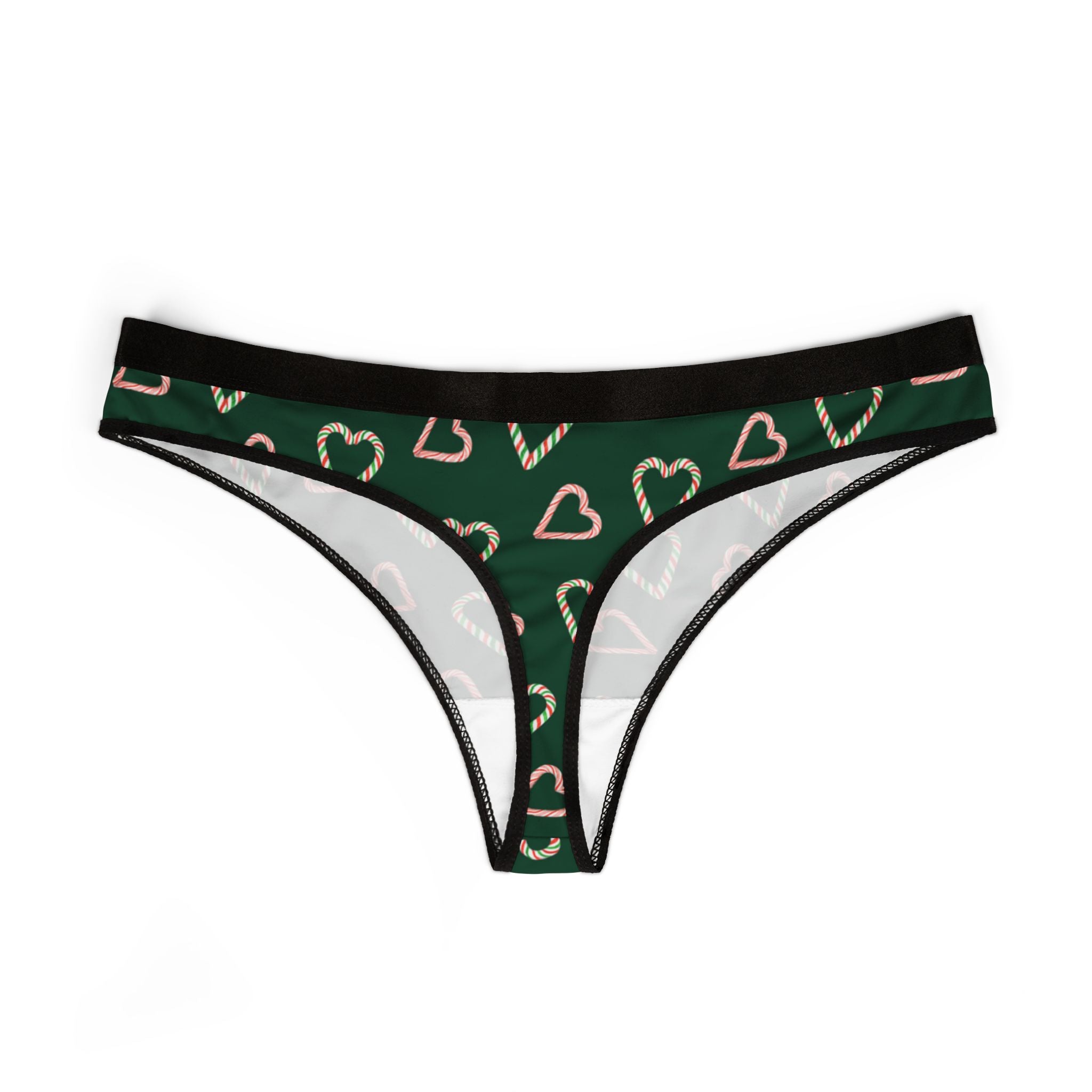Women's thongs green christmas santa