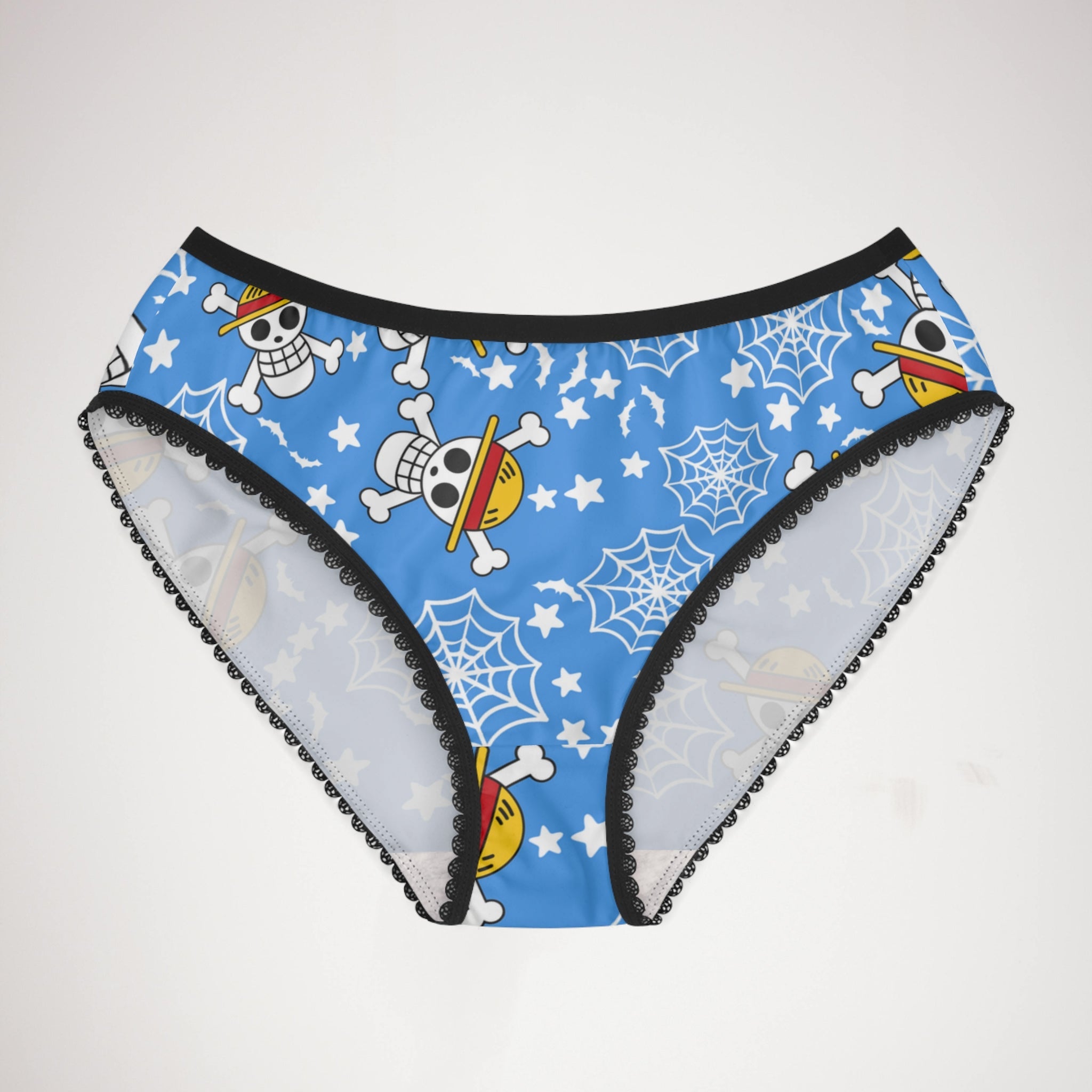 Women's briefs skull anime bats pumpkin halloween cyan