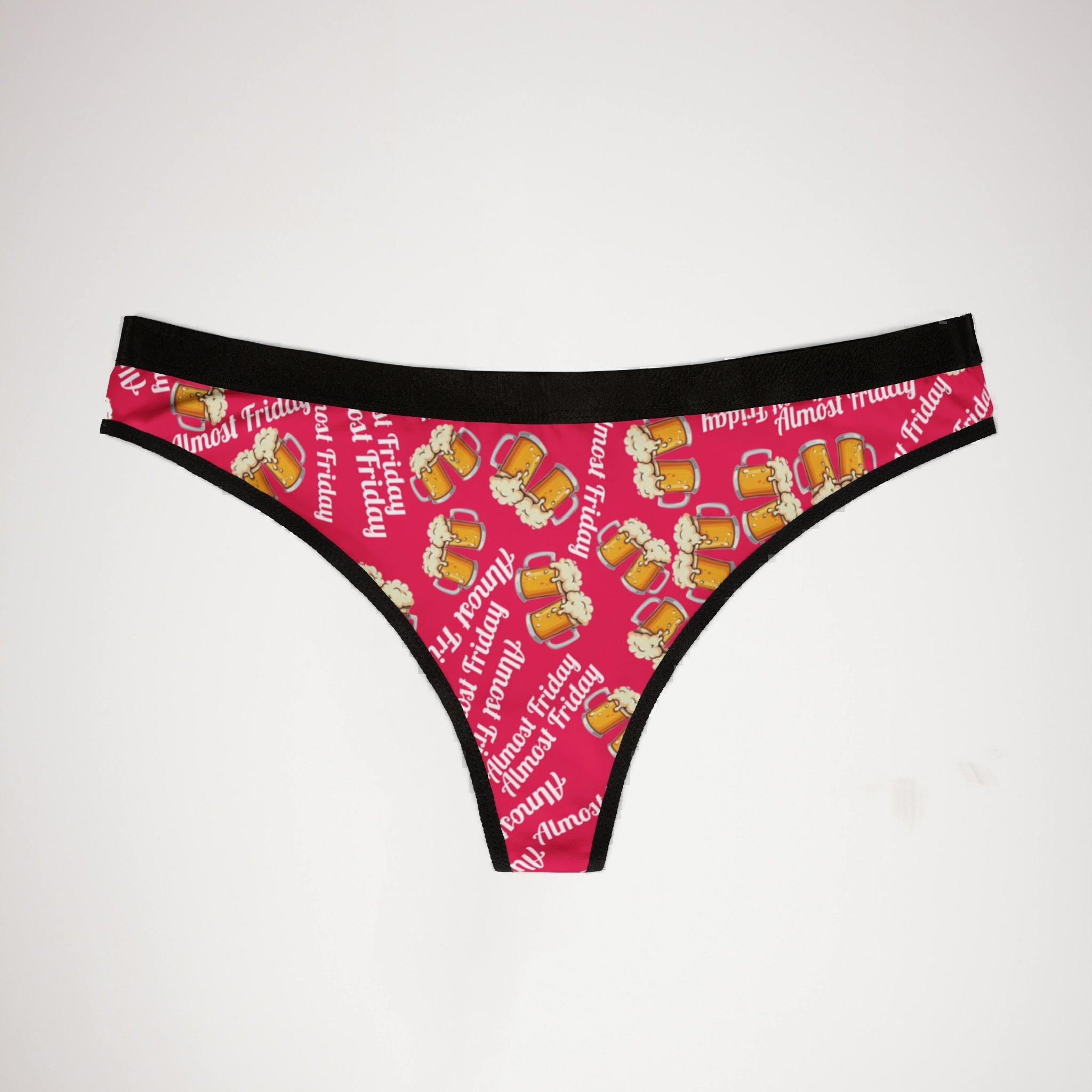 Women's thongs almost friday beer pink