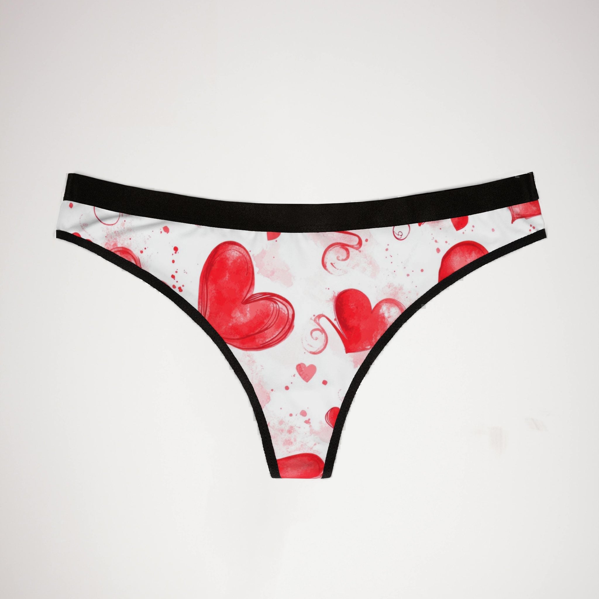 Women's thongs valentine red heart two two