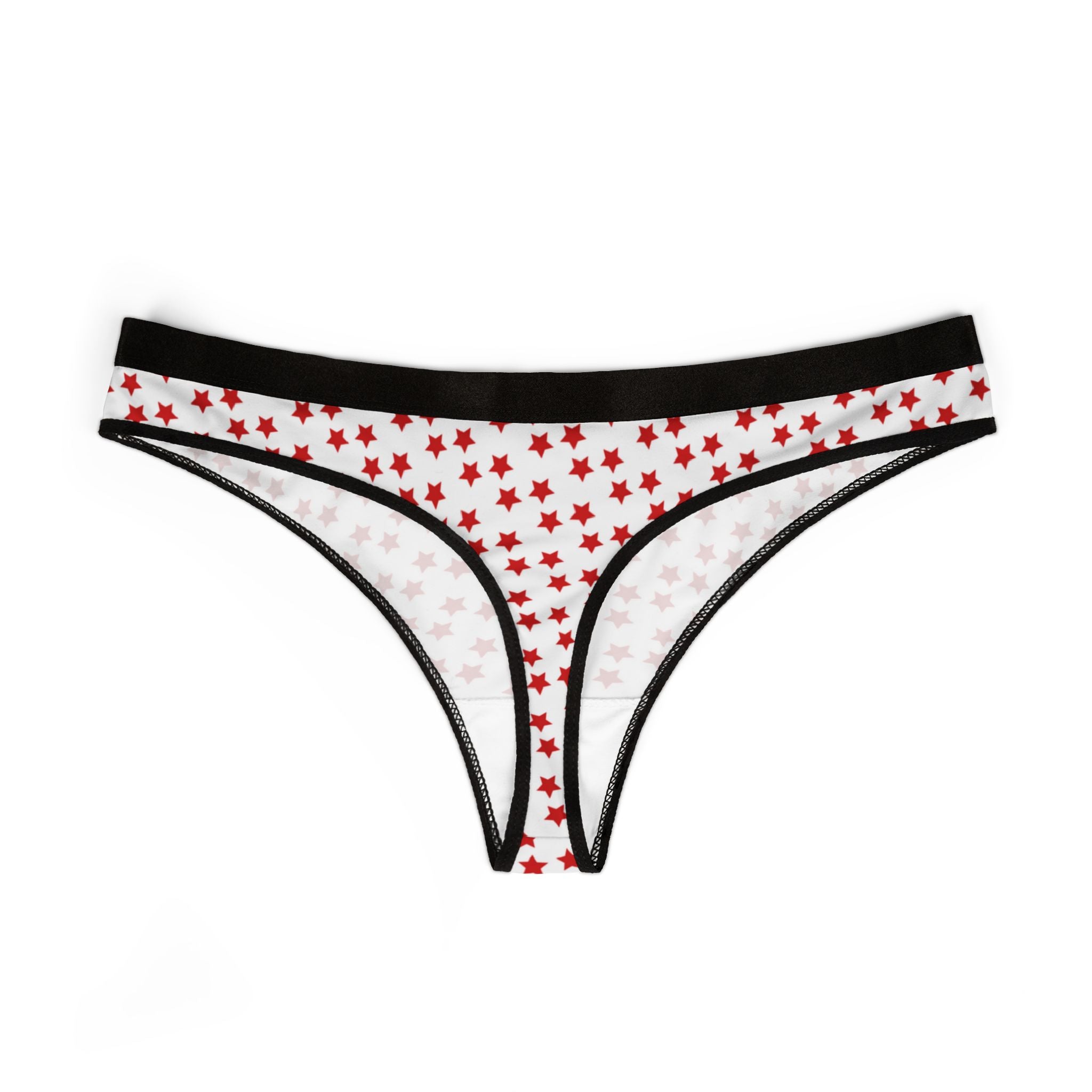 Women's thongs red christmas dots