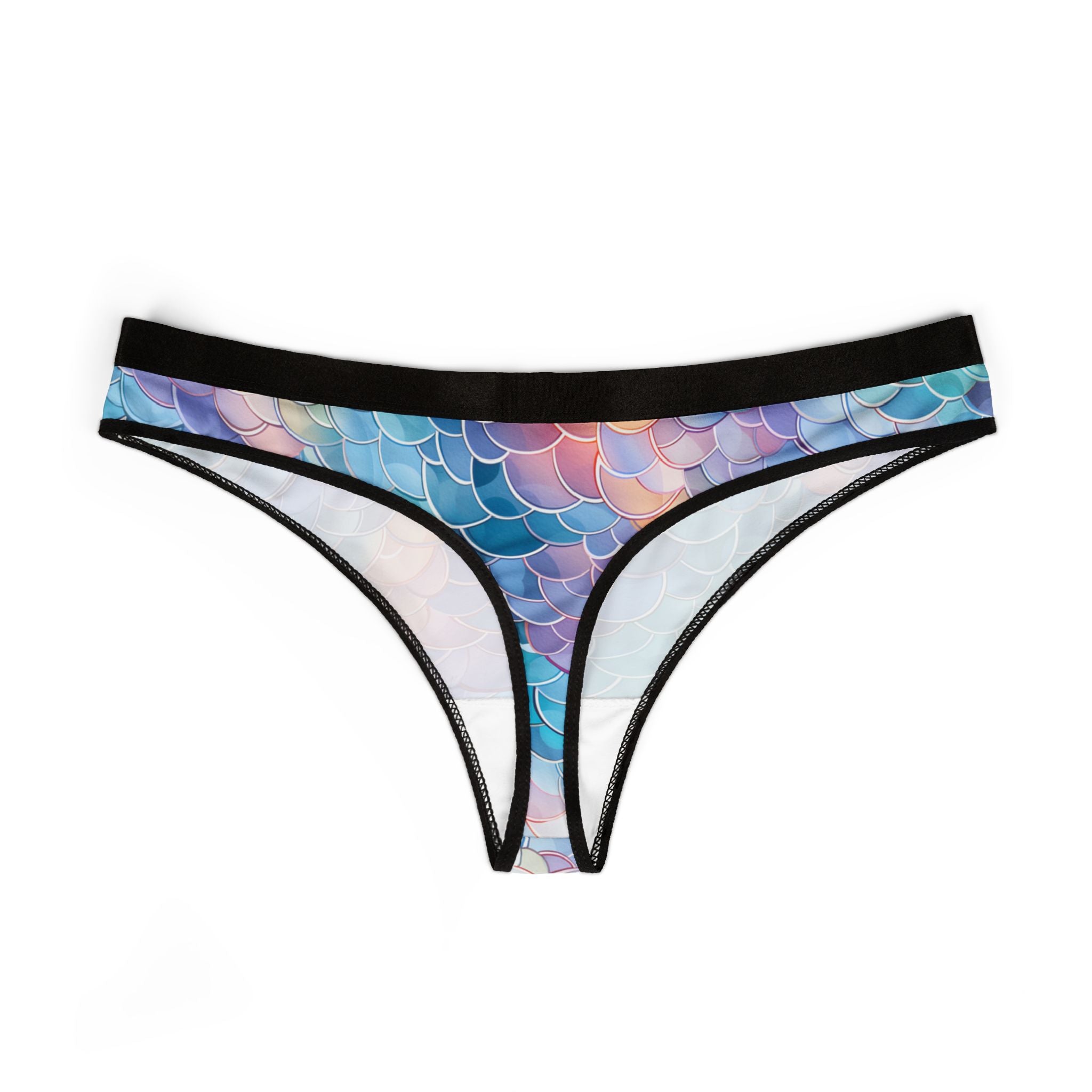 Women's thongs mermaid scales