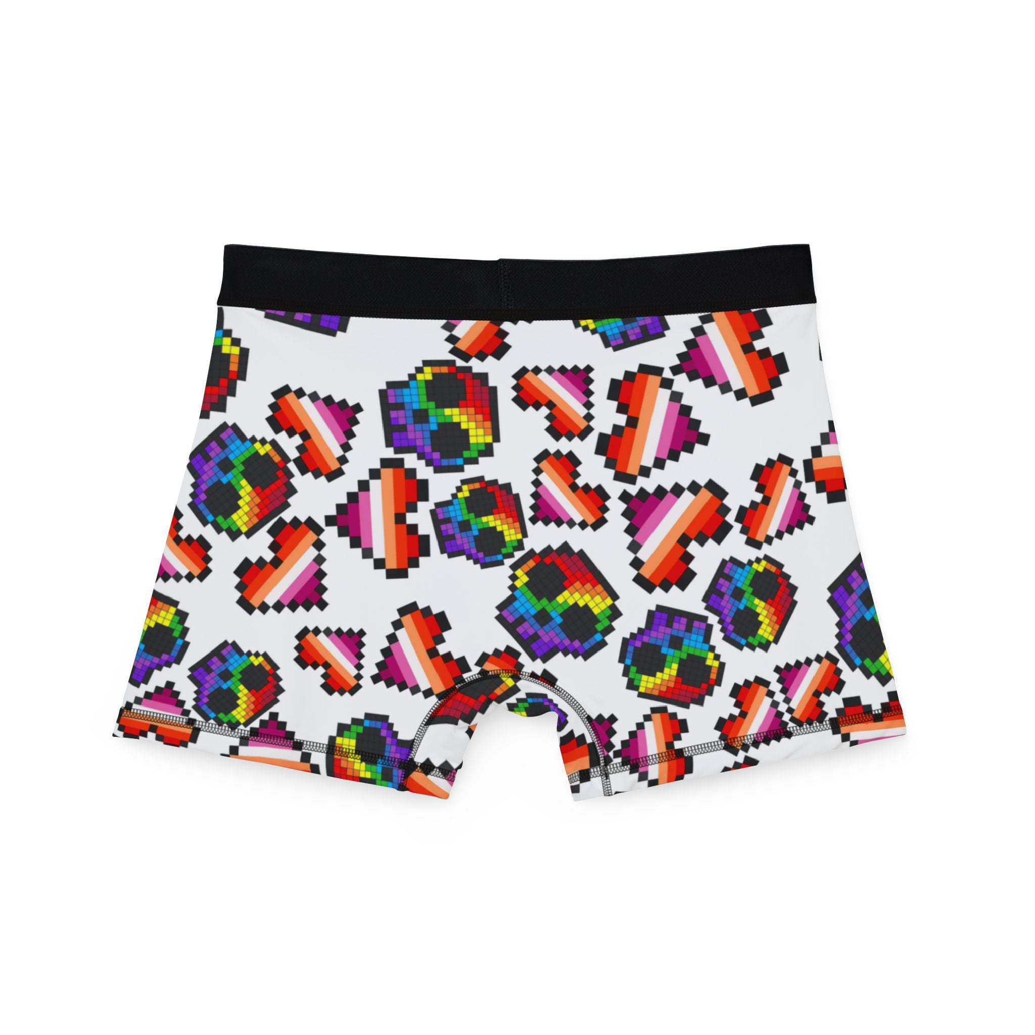 Men's boxers lgbt pride skull heart Halloween white