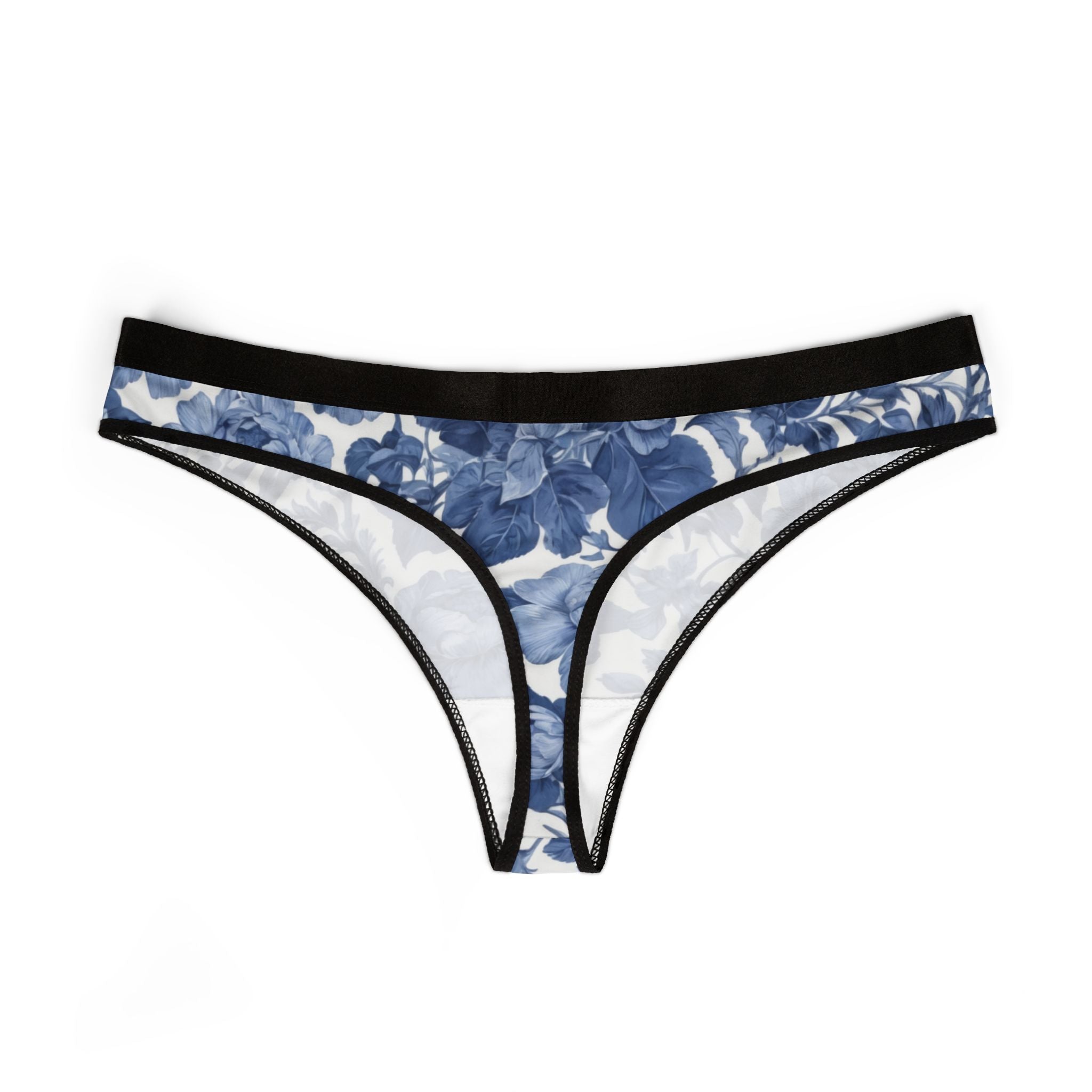 Women's thongs blue french toile