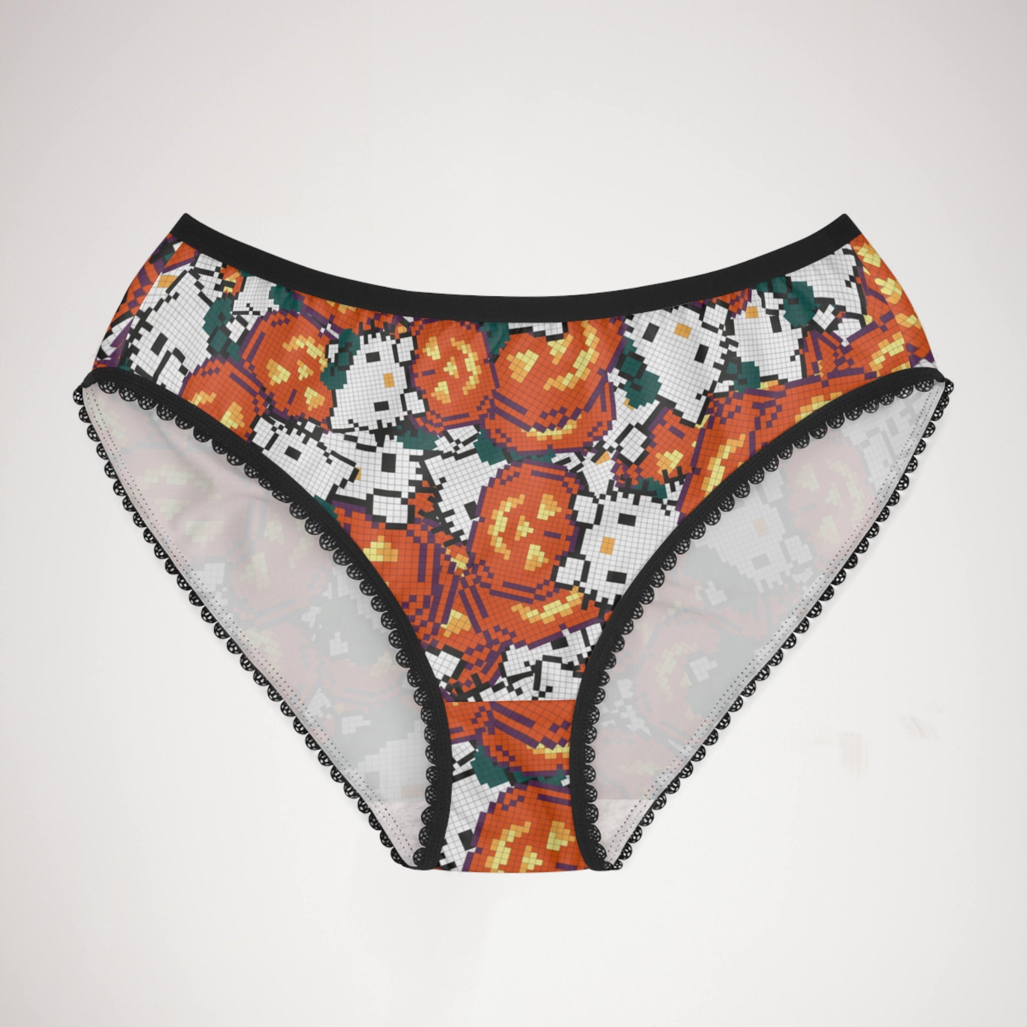 Women's briefs kitty pumpkin Halloween pixel nature