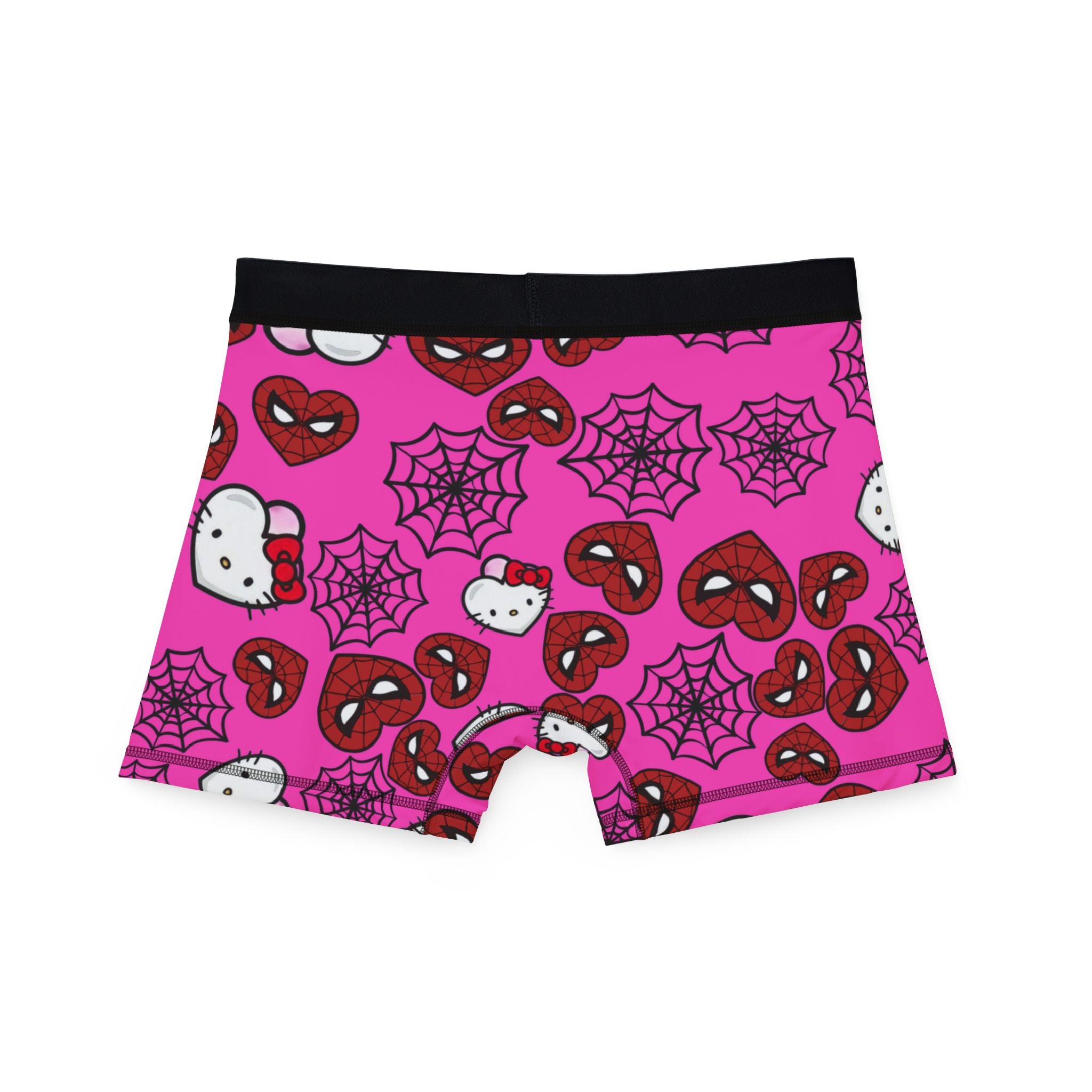 Men's boxers kitty spider web heart pink