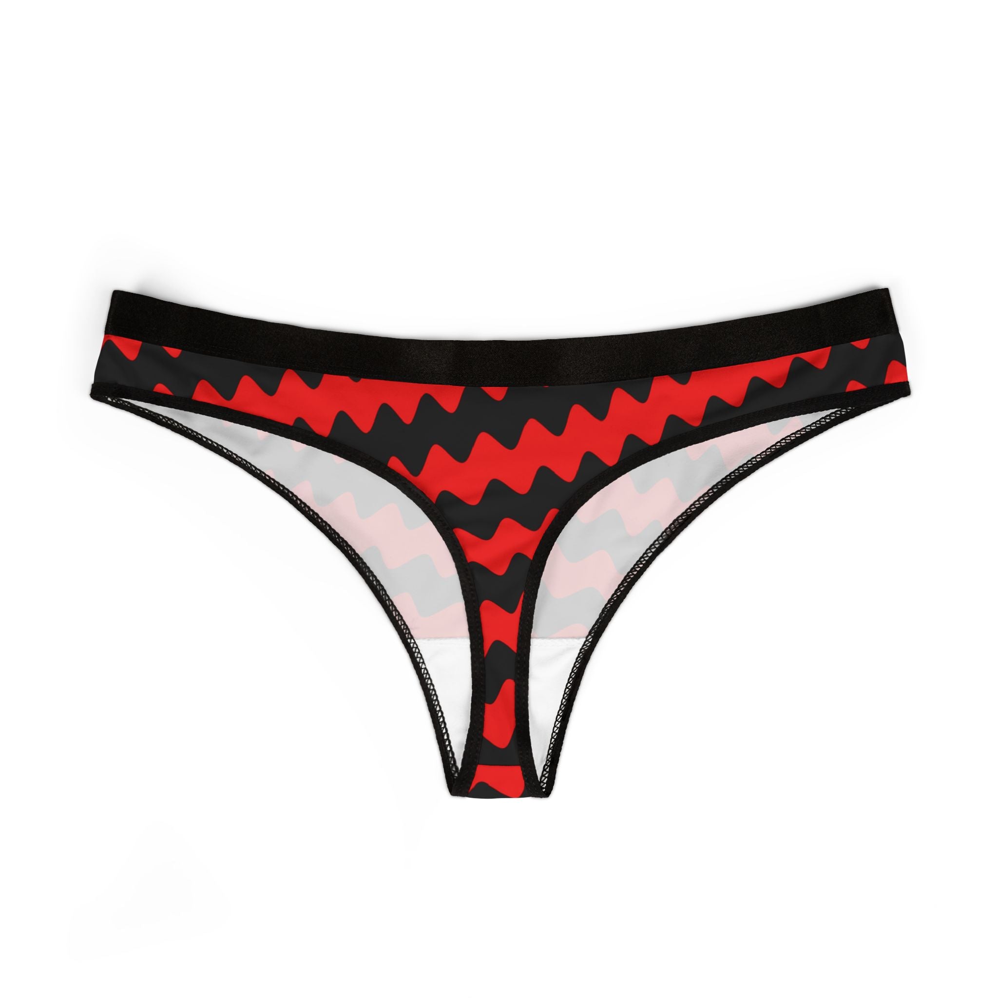 Women's thongs black and red