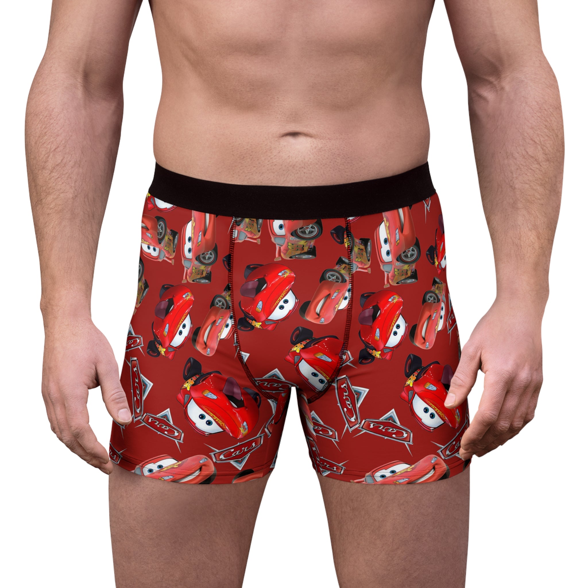 Men's boxer briefs funny mcqueen red