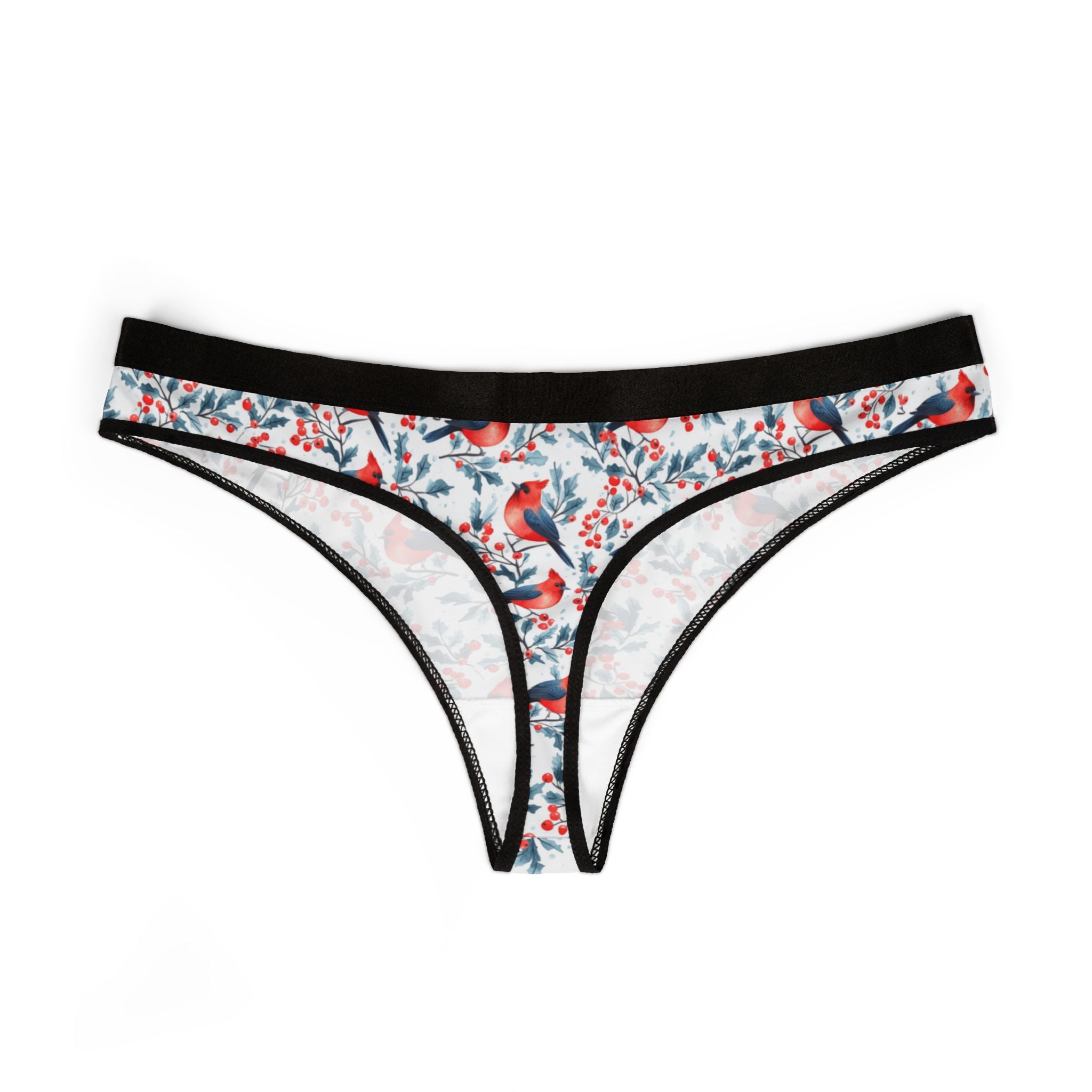 Women's thongs red coquette christmas one