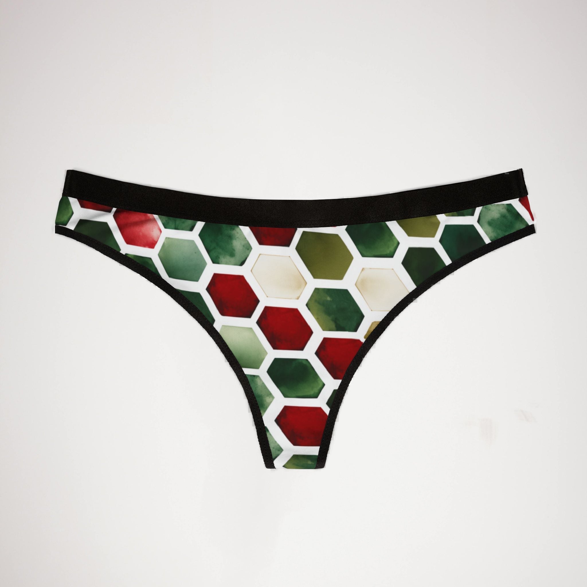 Women's thongs watercolor christmas one