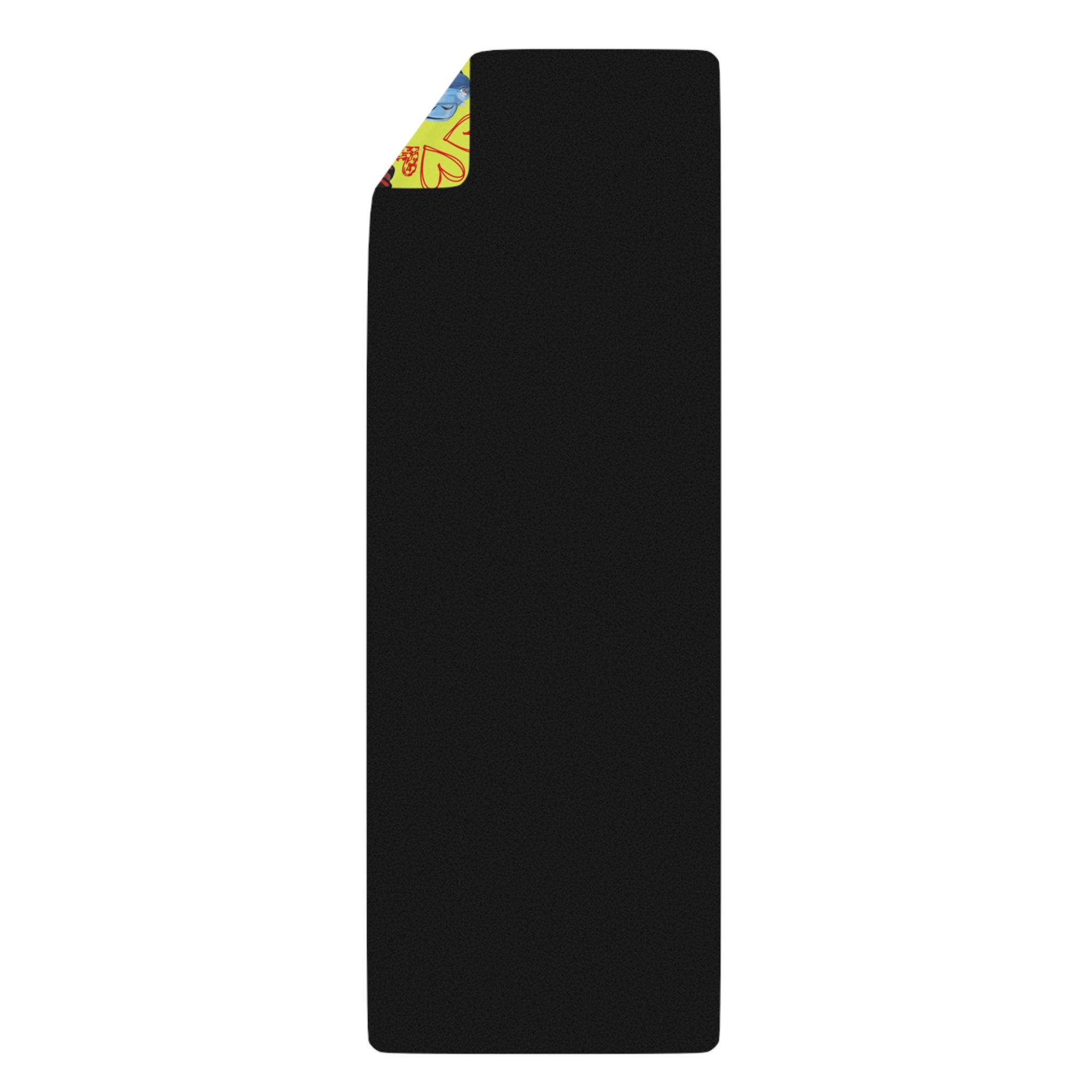 Rubber yoga mat mcqueen couples hearts yellow