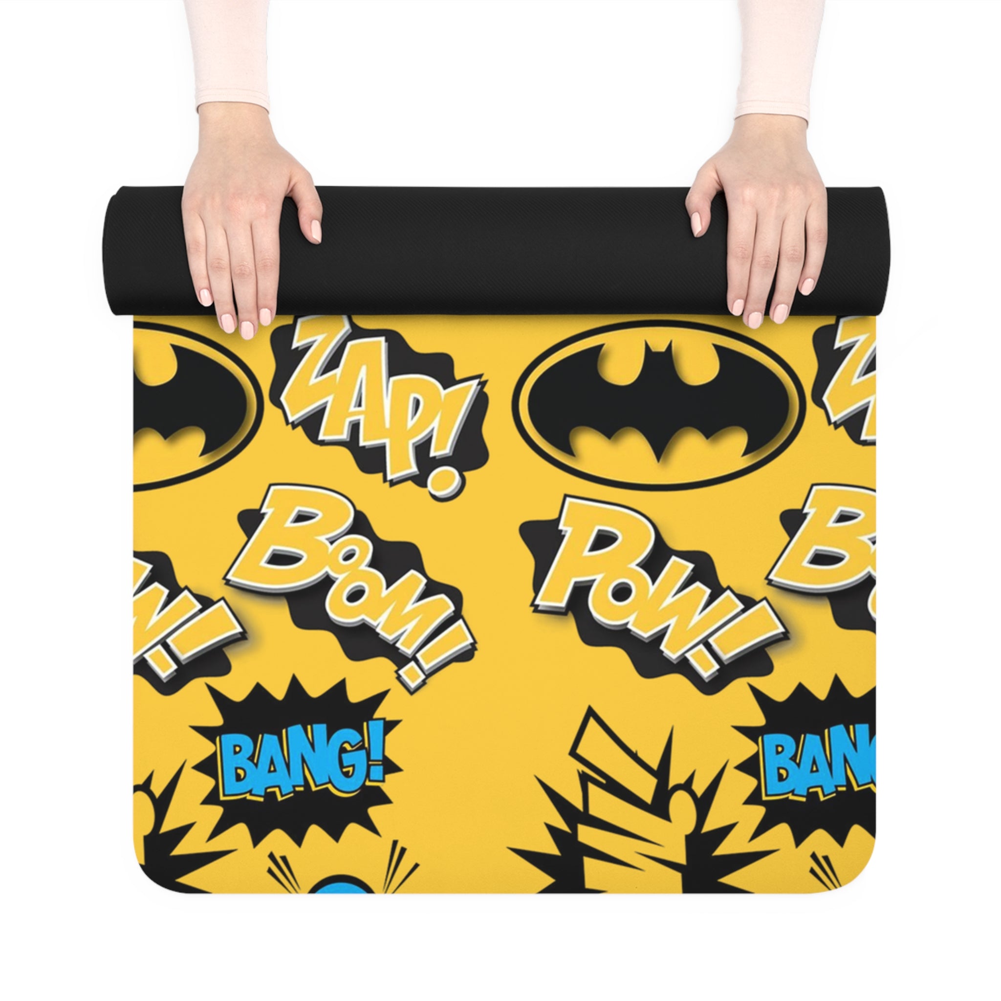 Rubber yoga mat batman sounds yellow