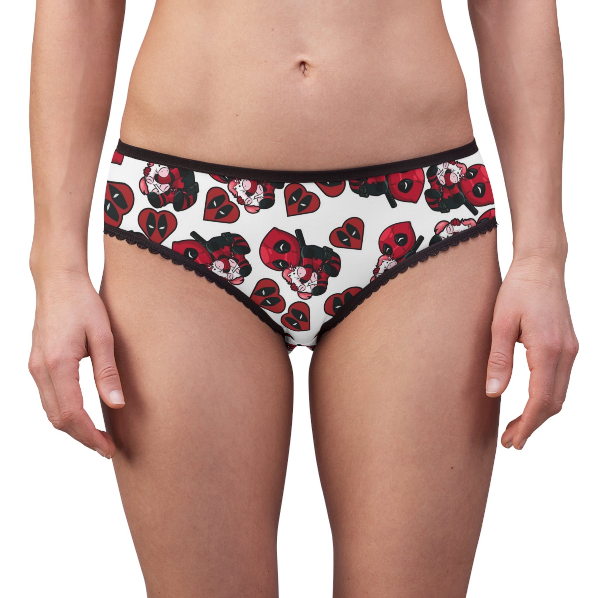 Women's briefs deadpool unicorn hearts valentine love white