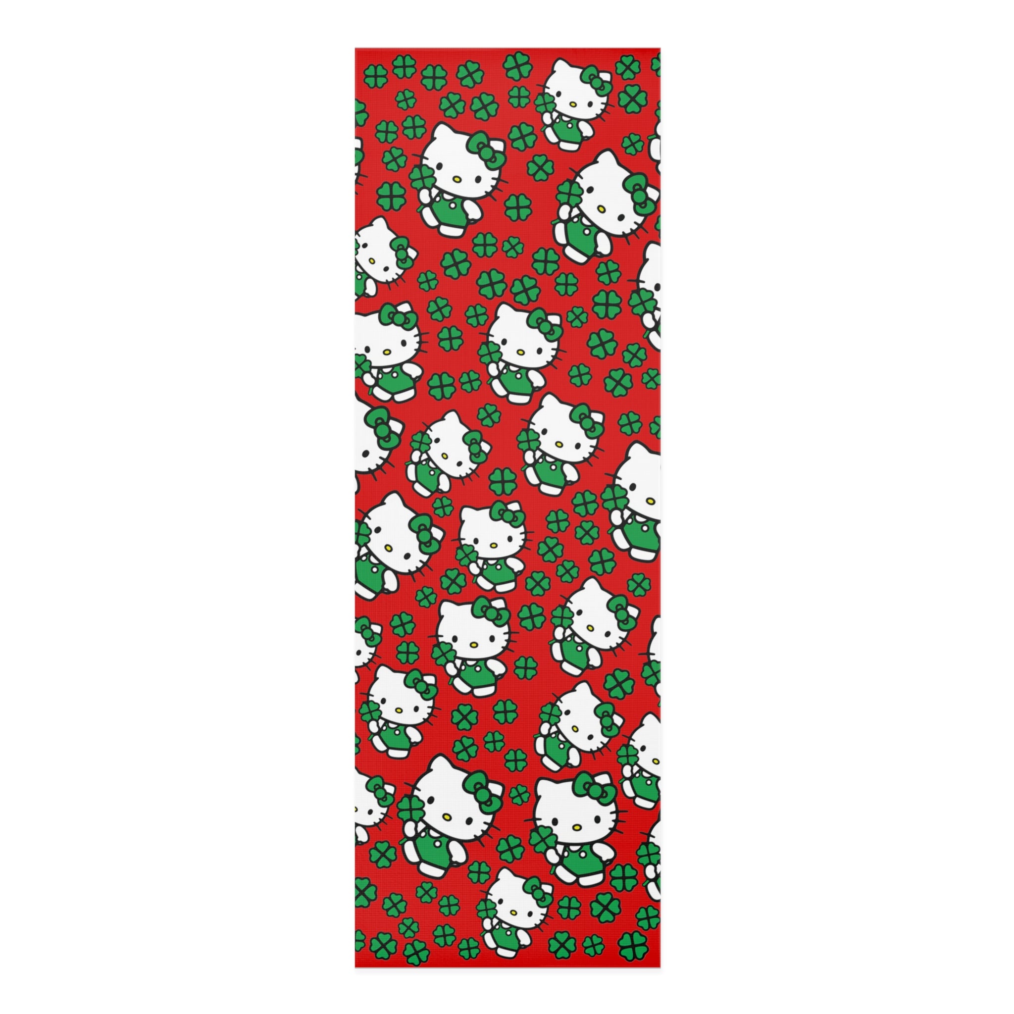 Foam yoga mat kitty saint patrick lucky red