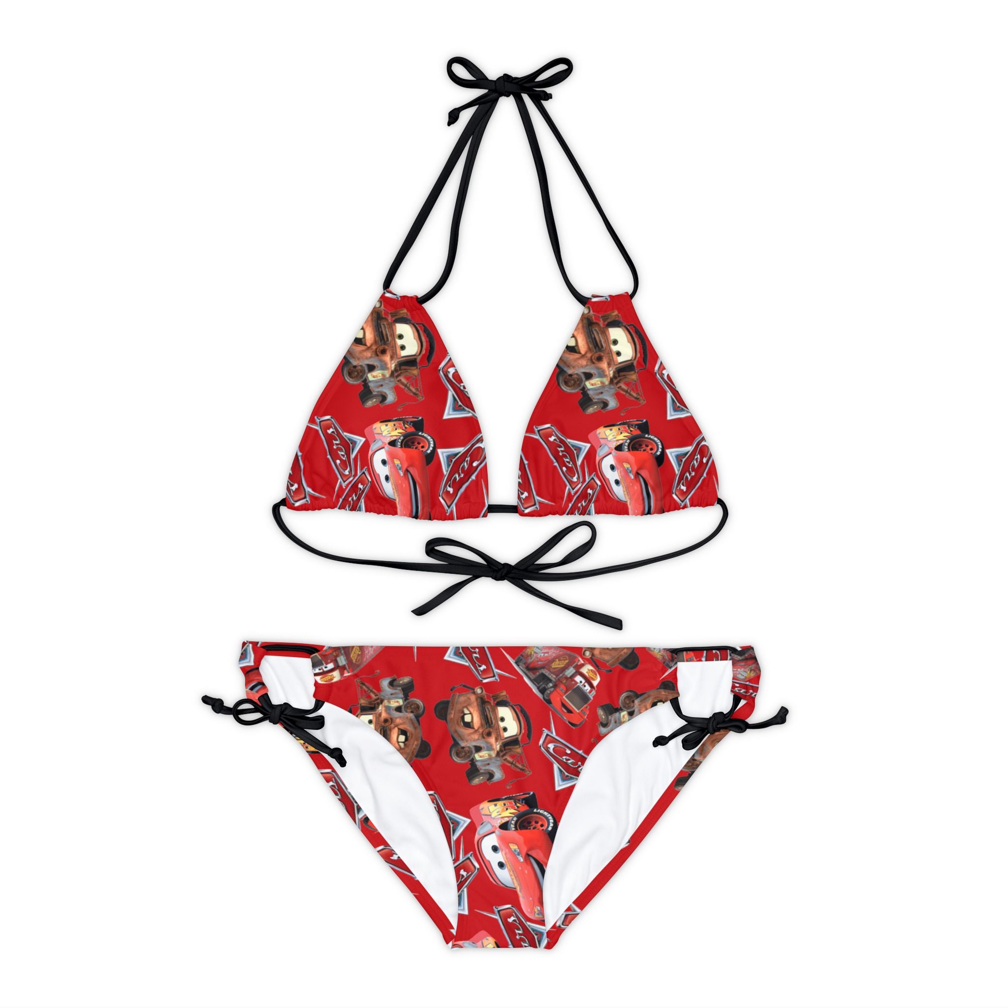 Strappy bikini set mcqueen funny cars red