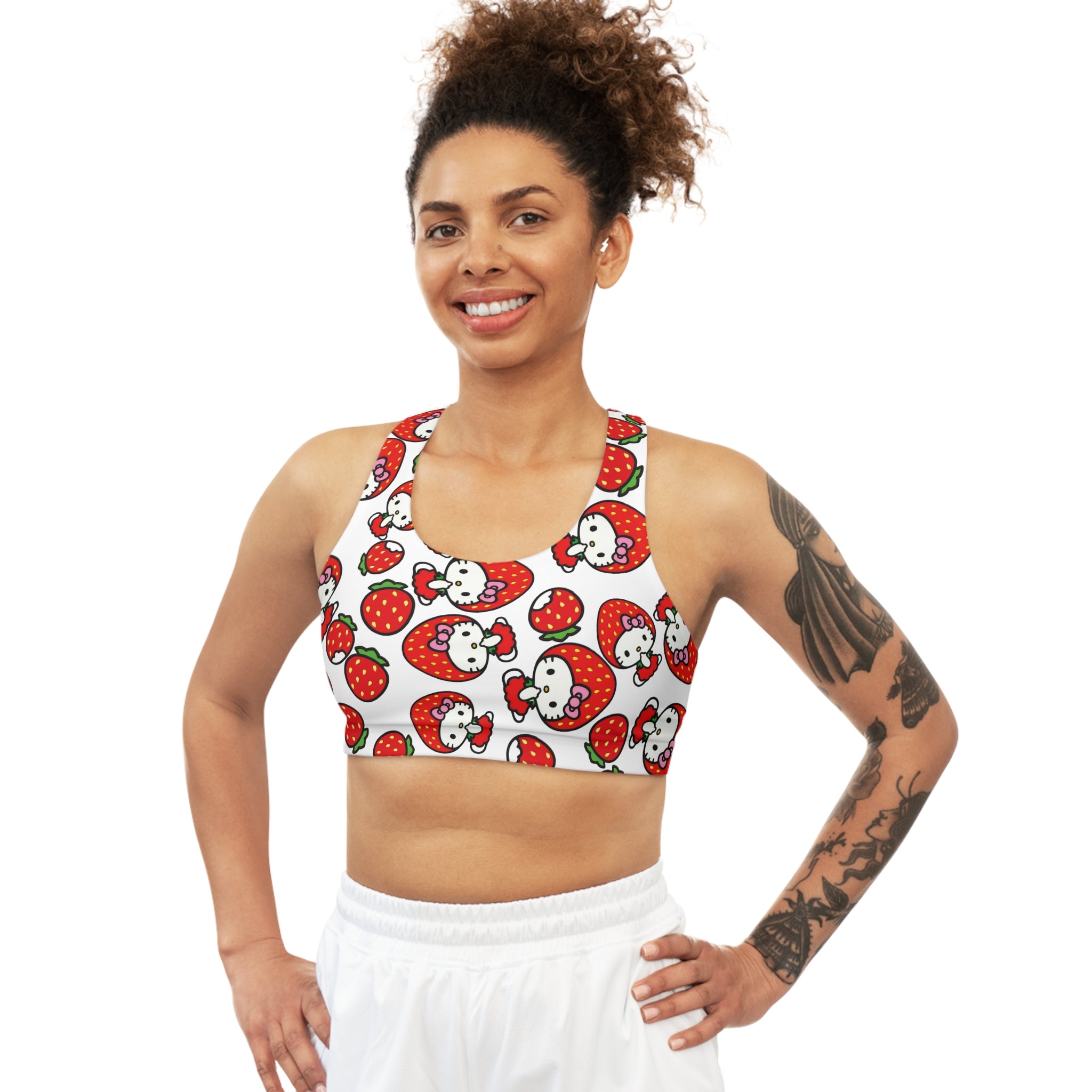 Sports bra kitty strawberry valentine white