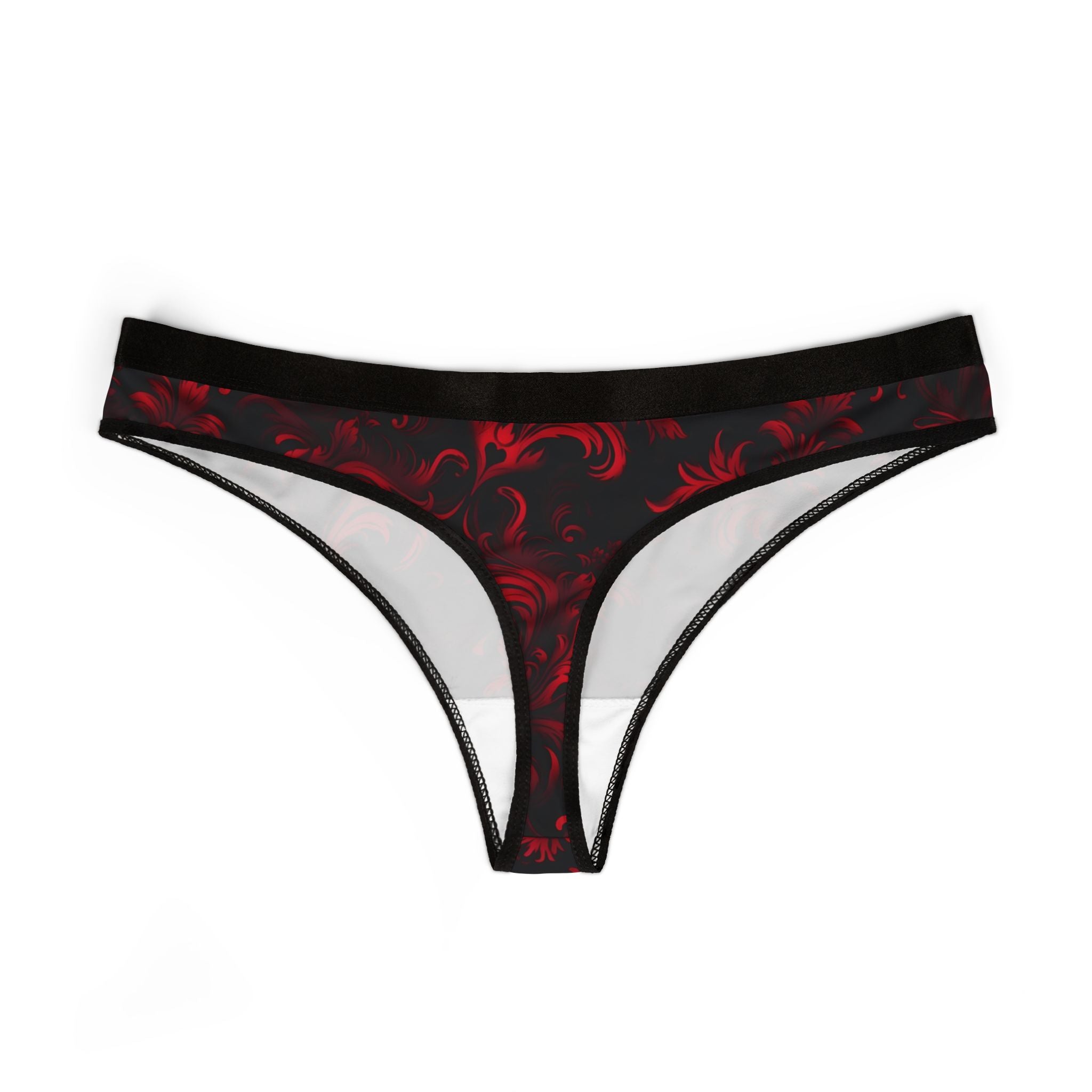 Women's thongs red damask