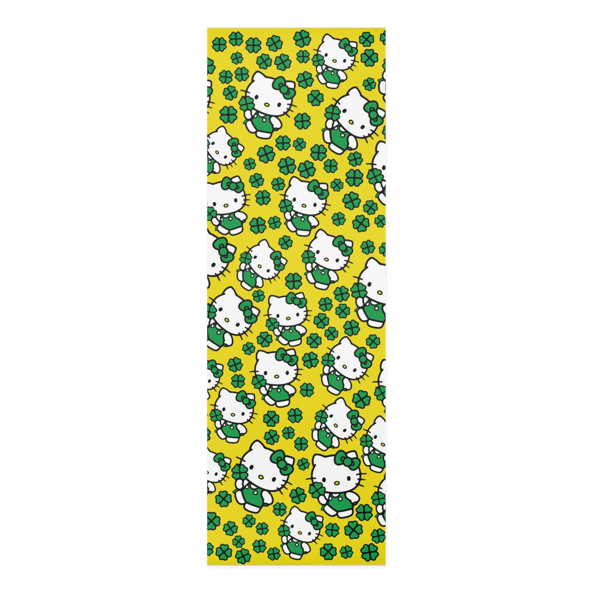 Foam yoga mat kitty saint patrick lucky yellow