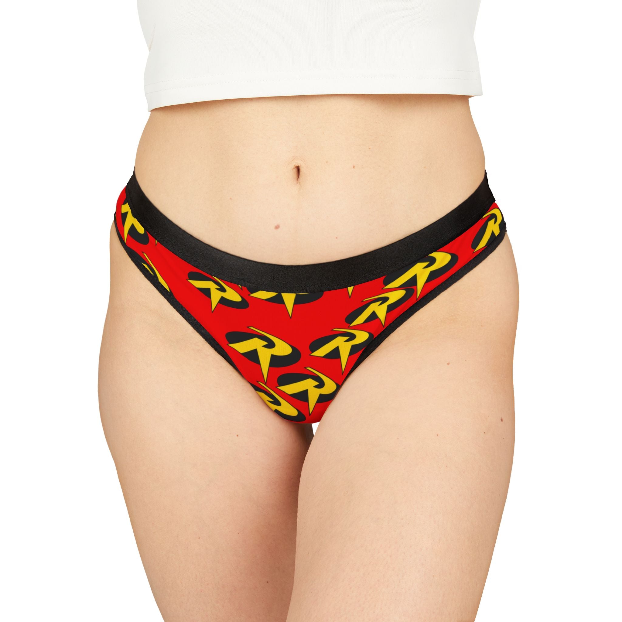 Women's thongs robin symbol red