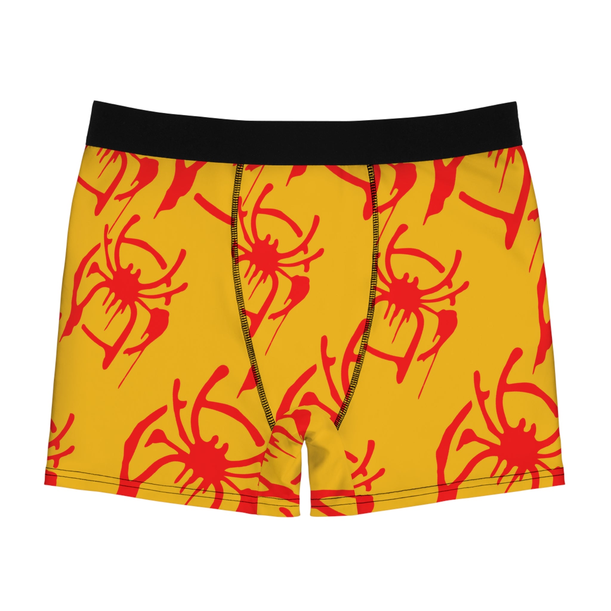 Men's boxer briefs only spider web yellow