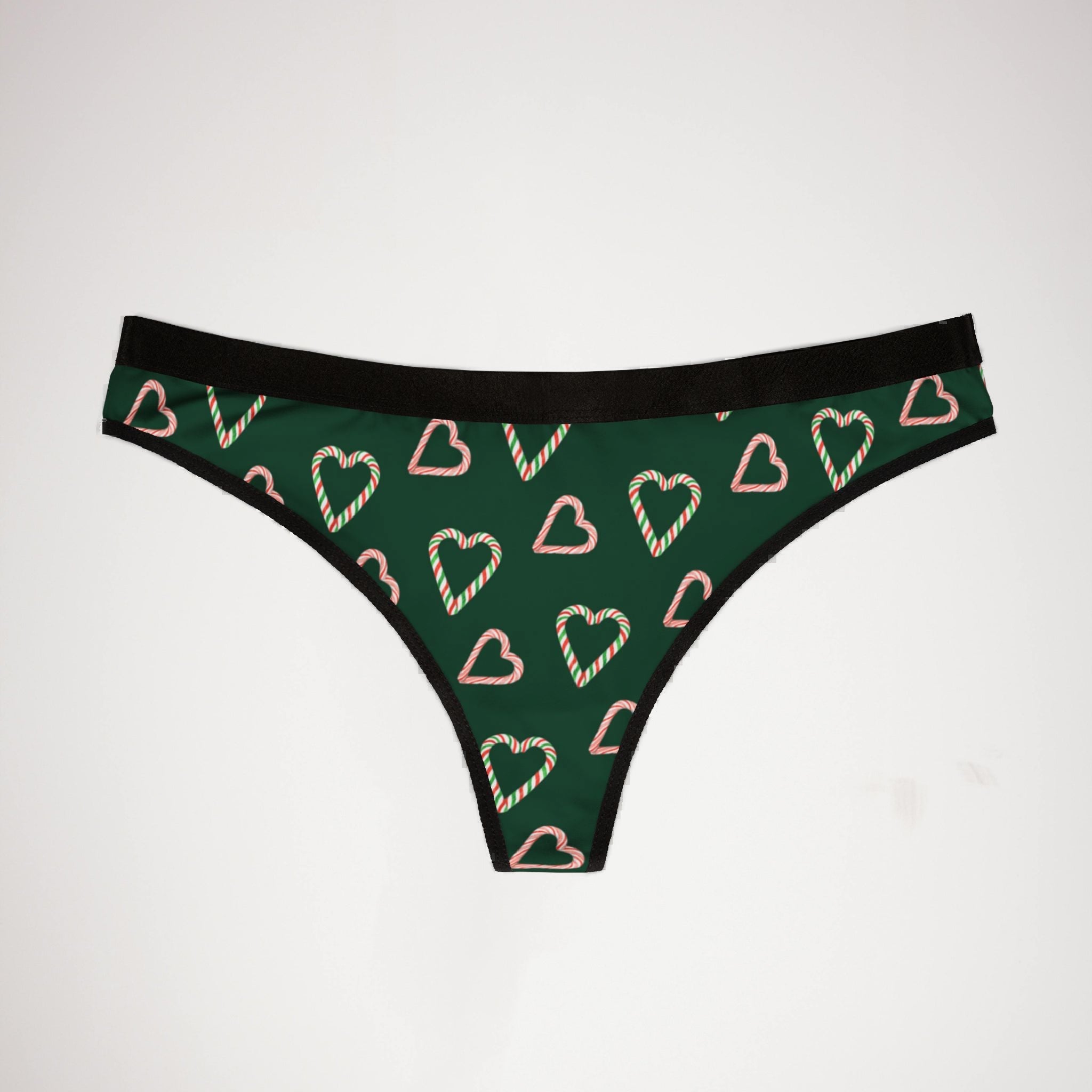 Women's thongs green christmas santa