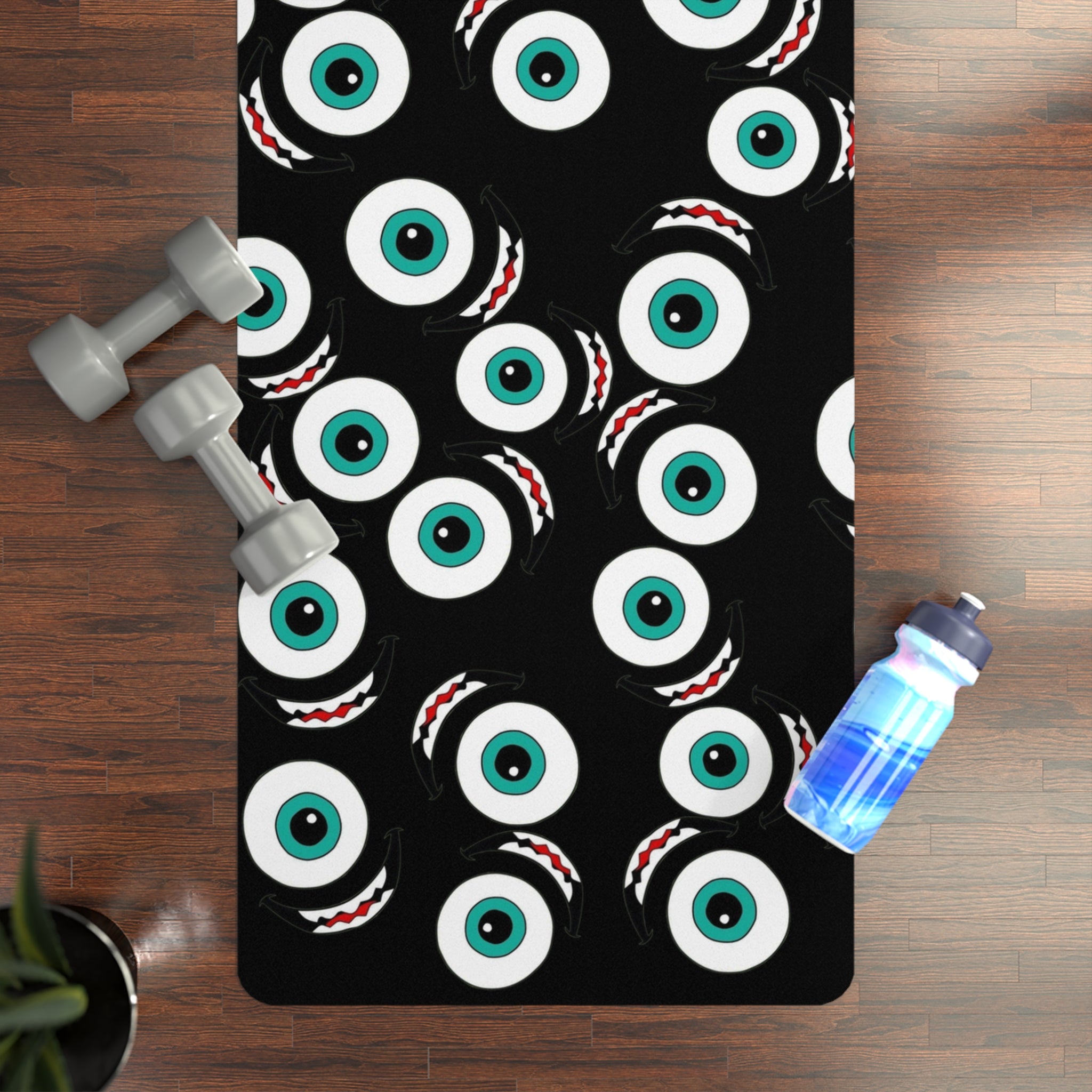 Rubber yoga mat mike wazowski black