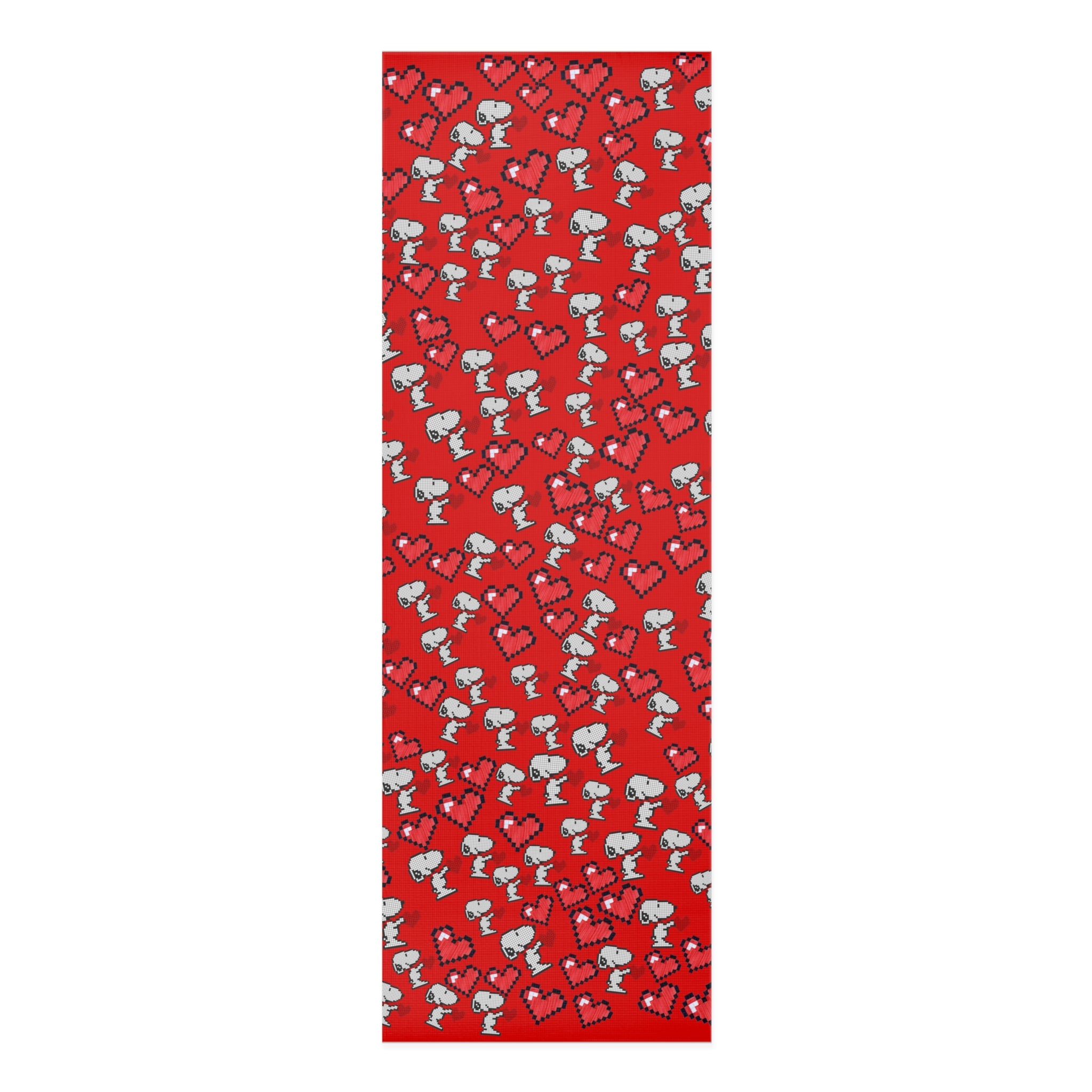 Foam yoga mat snoopy hearts valentine red