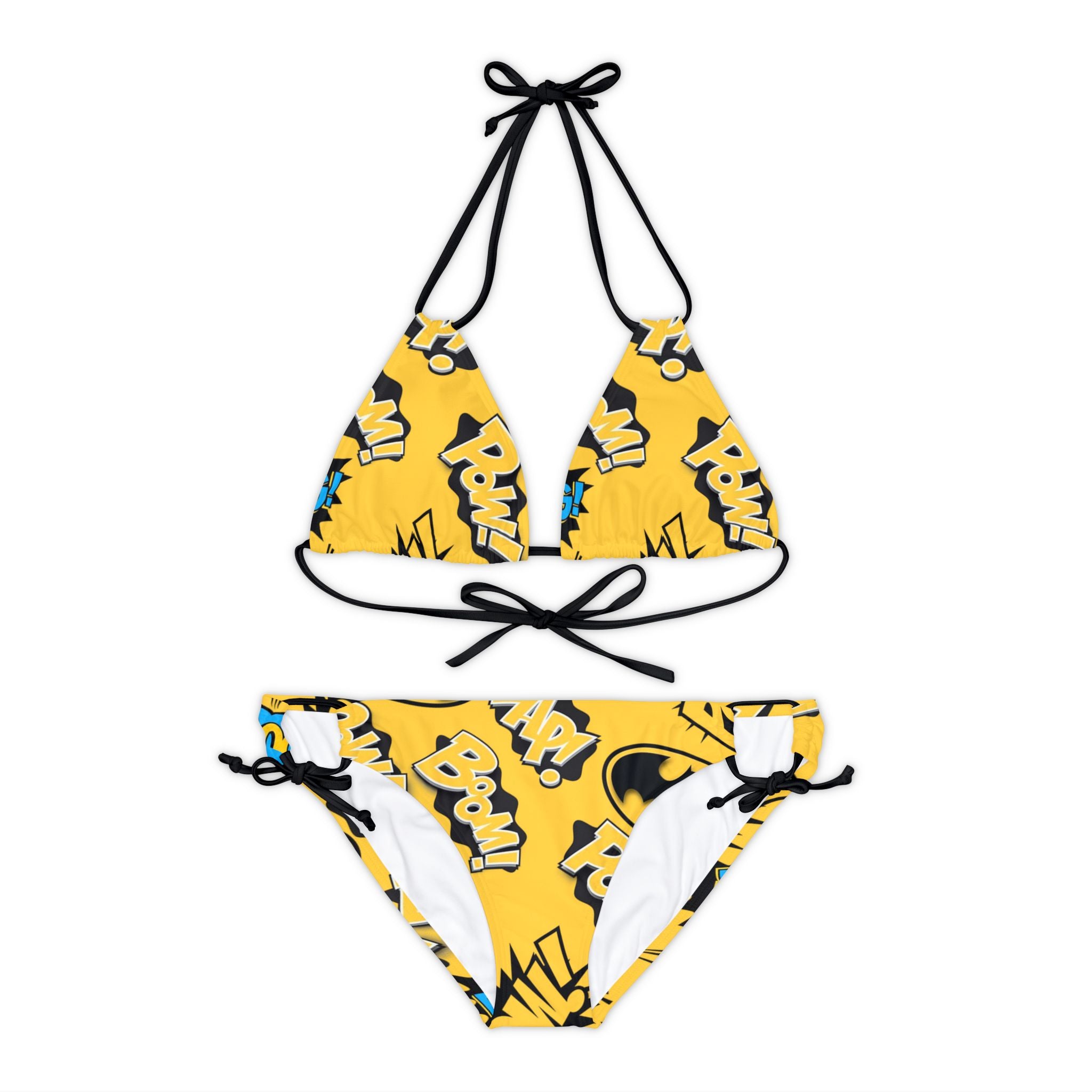 Strappy bikini set batman sounds yellow