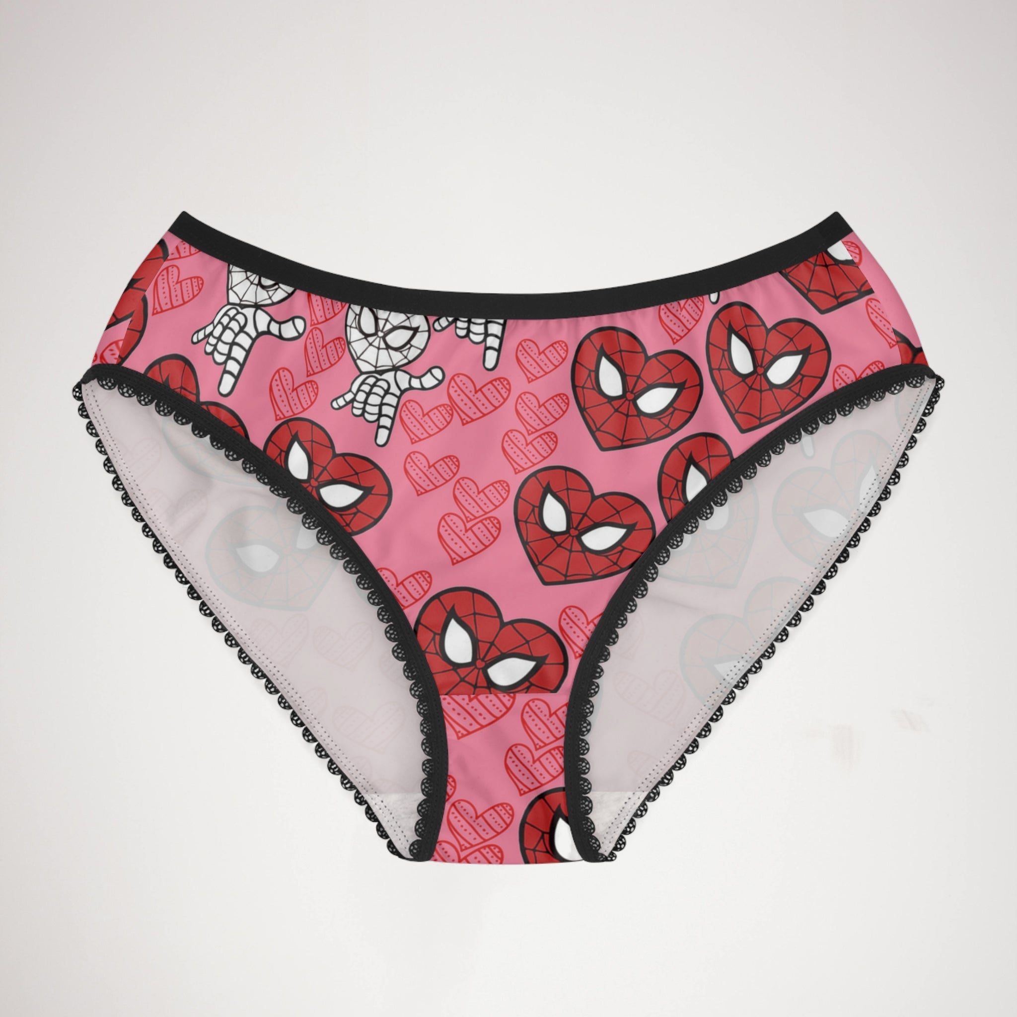 Women's briefs spider heart kiss pink