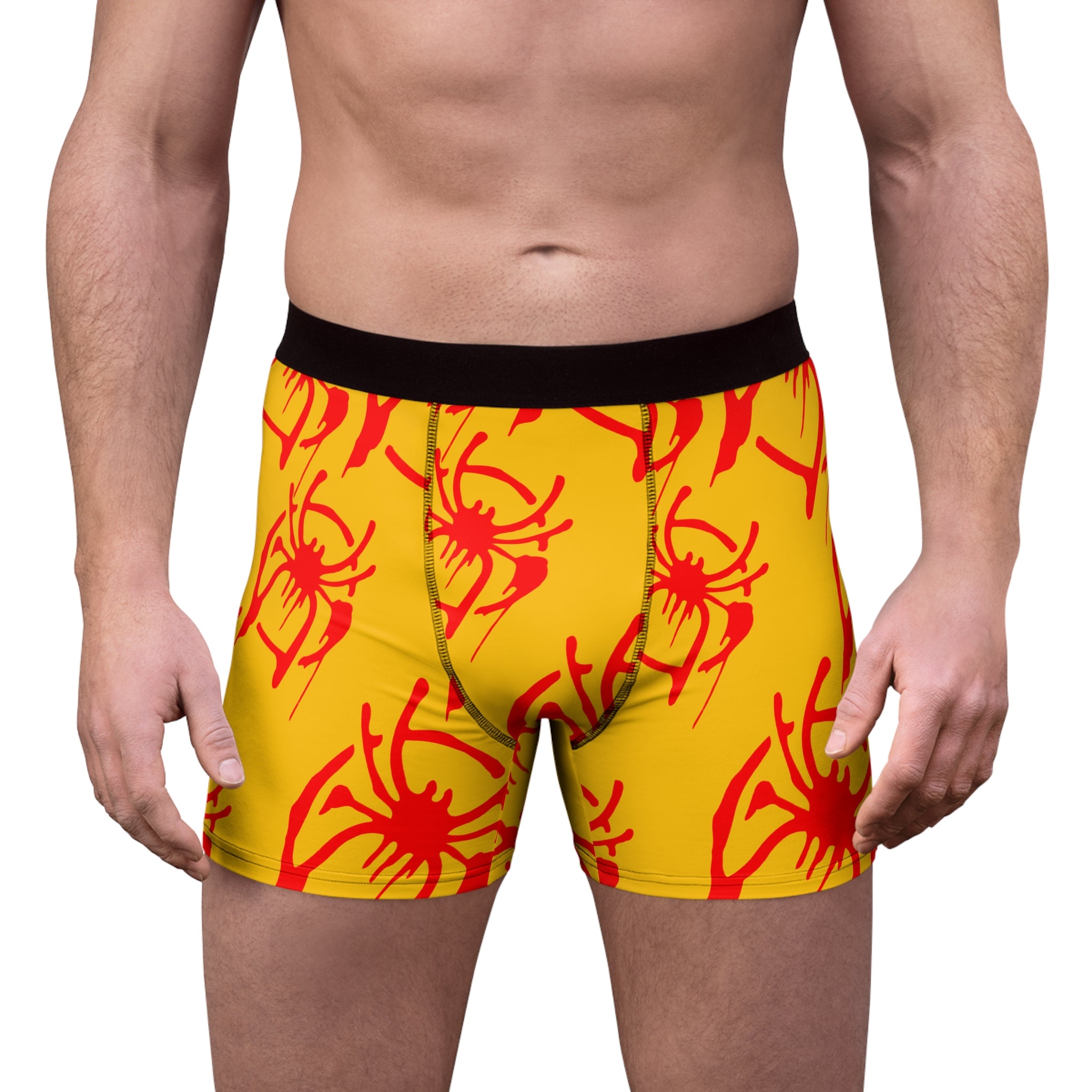 Men's boxer briefs only spider web yellow