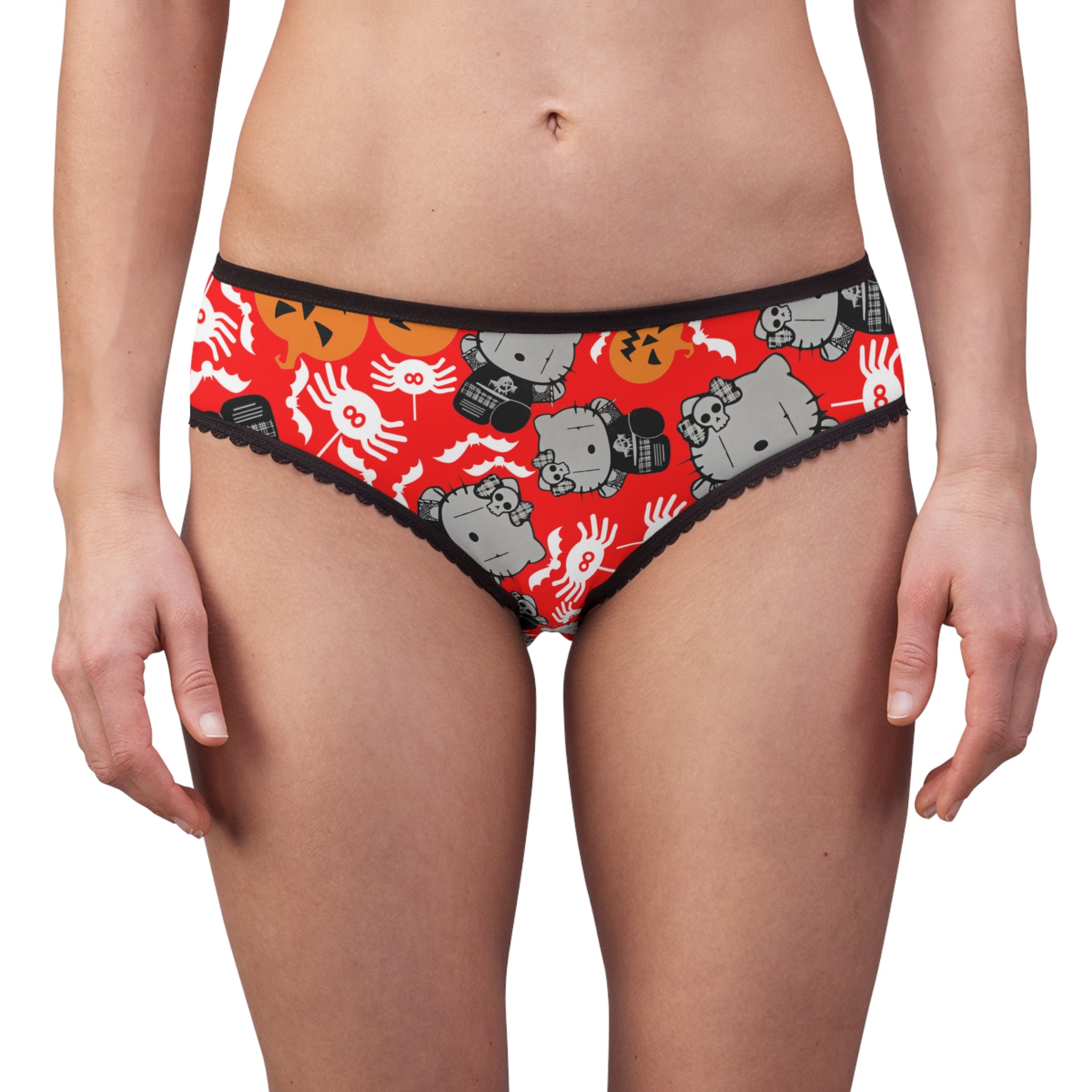 Women's briefs kitty blank pumpkin halloween red