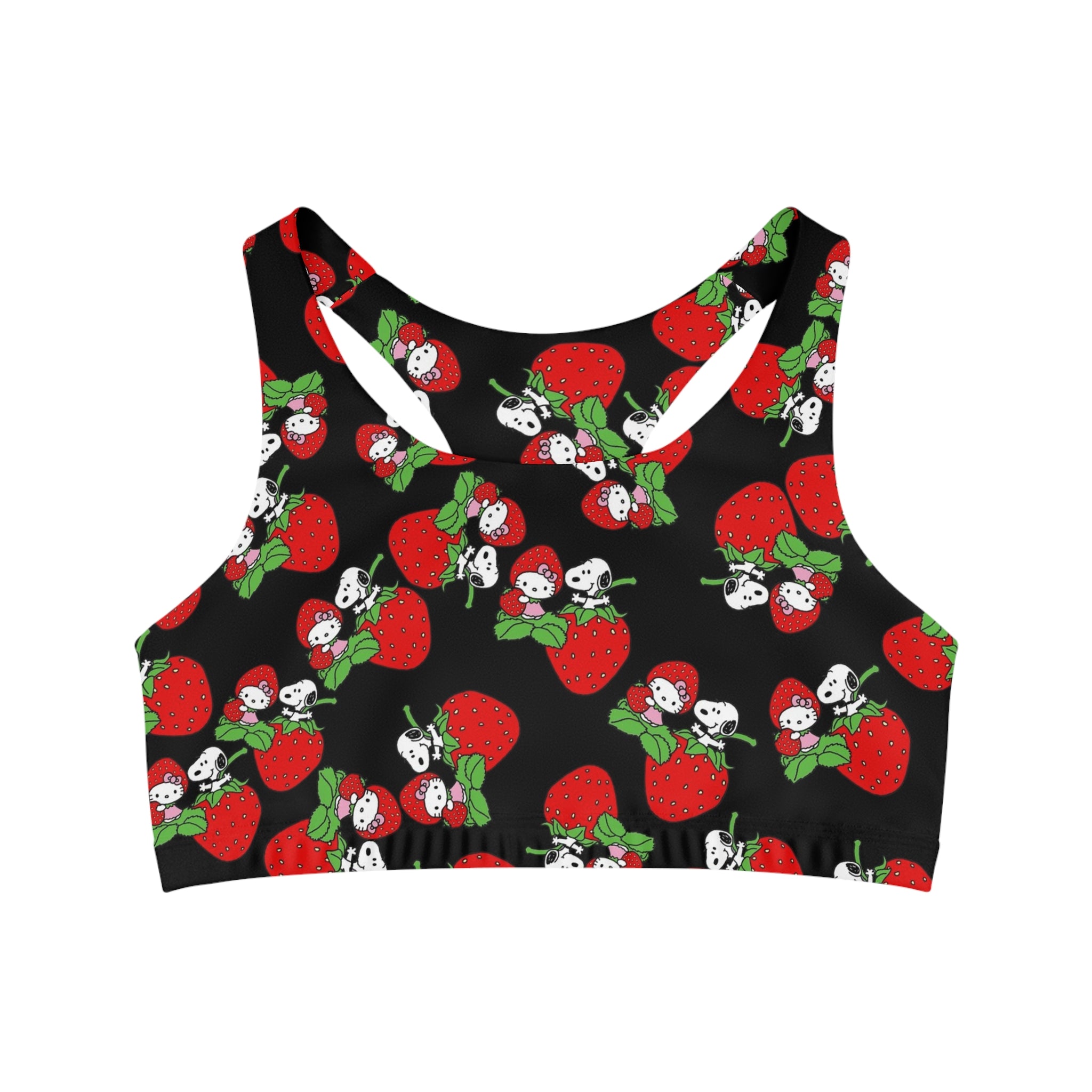 Sports bra kitty snoopy strawberry valentine black