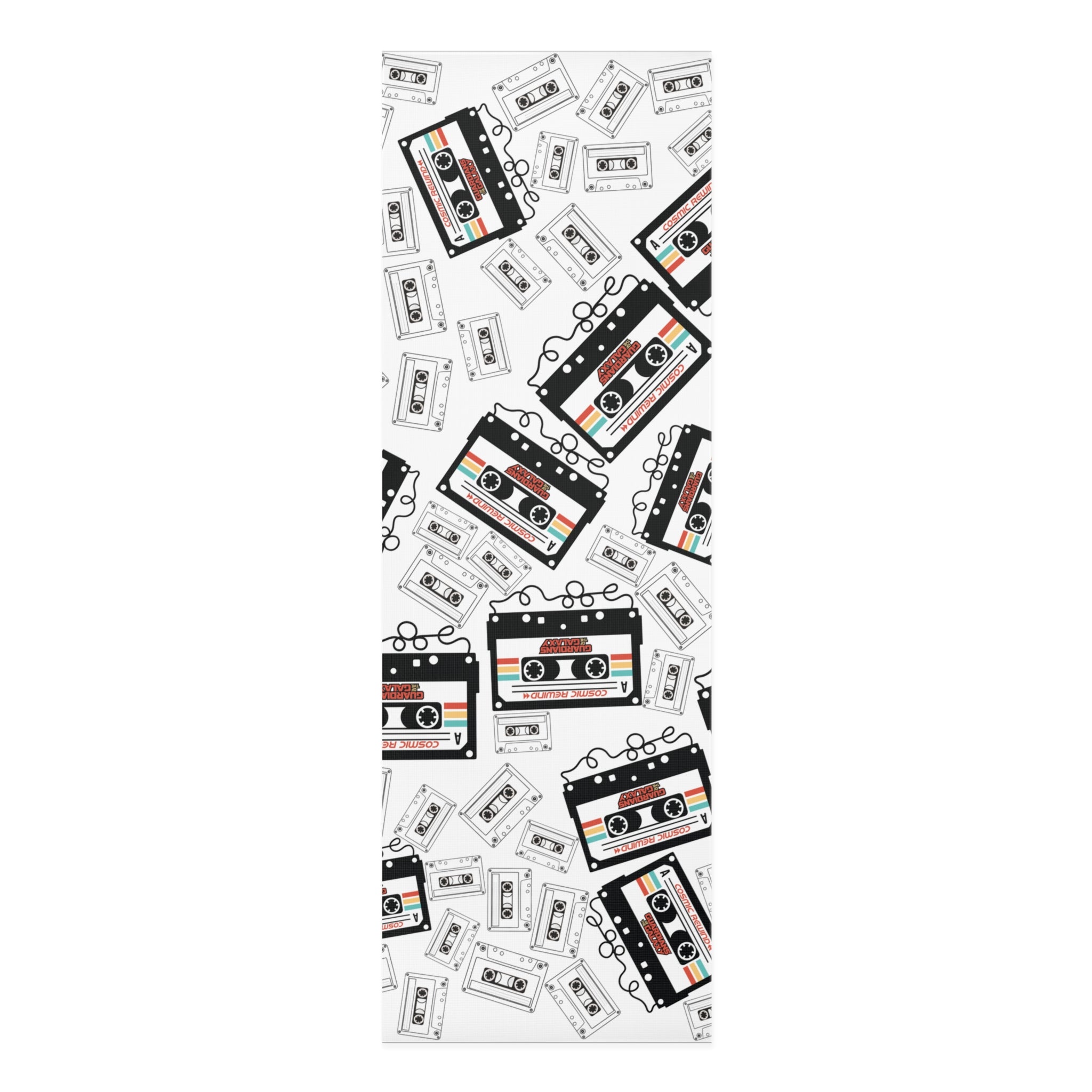 Foam yoga mat cosmic rewind cassette white