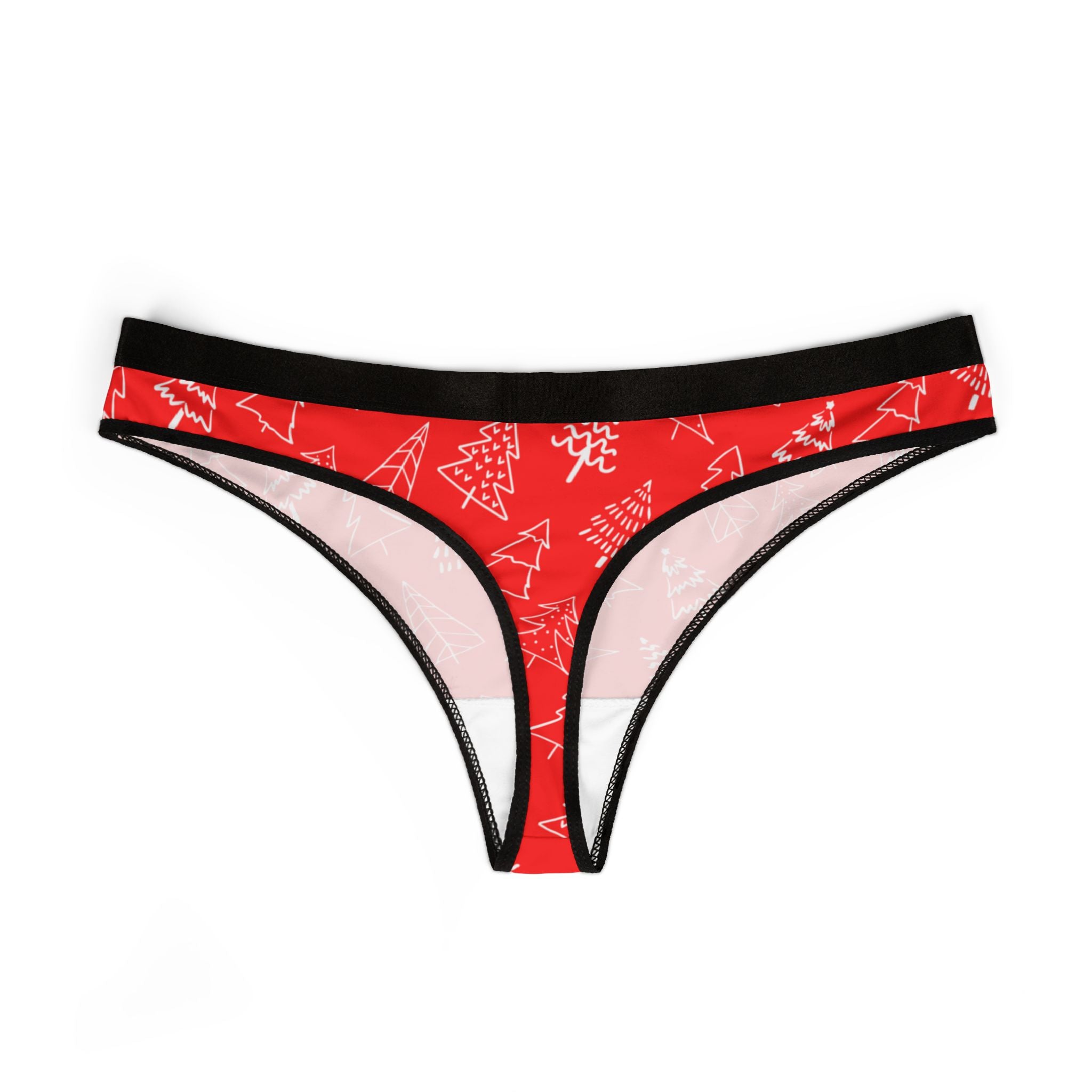 Women's thongs red white christmas