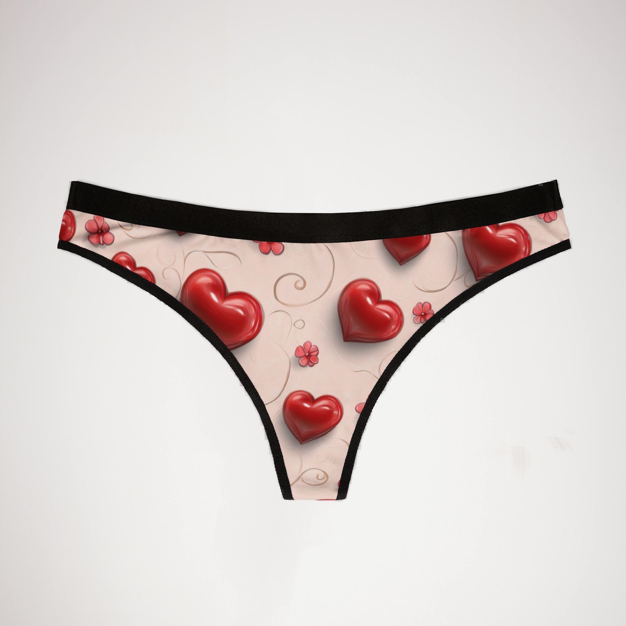 Women's thongs valentine red heart