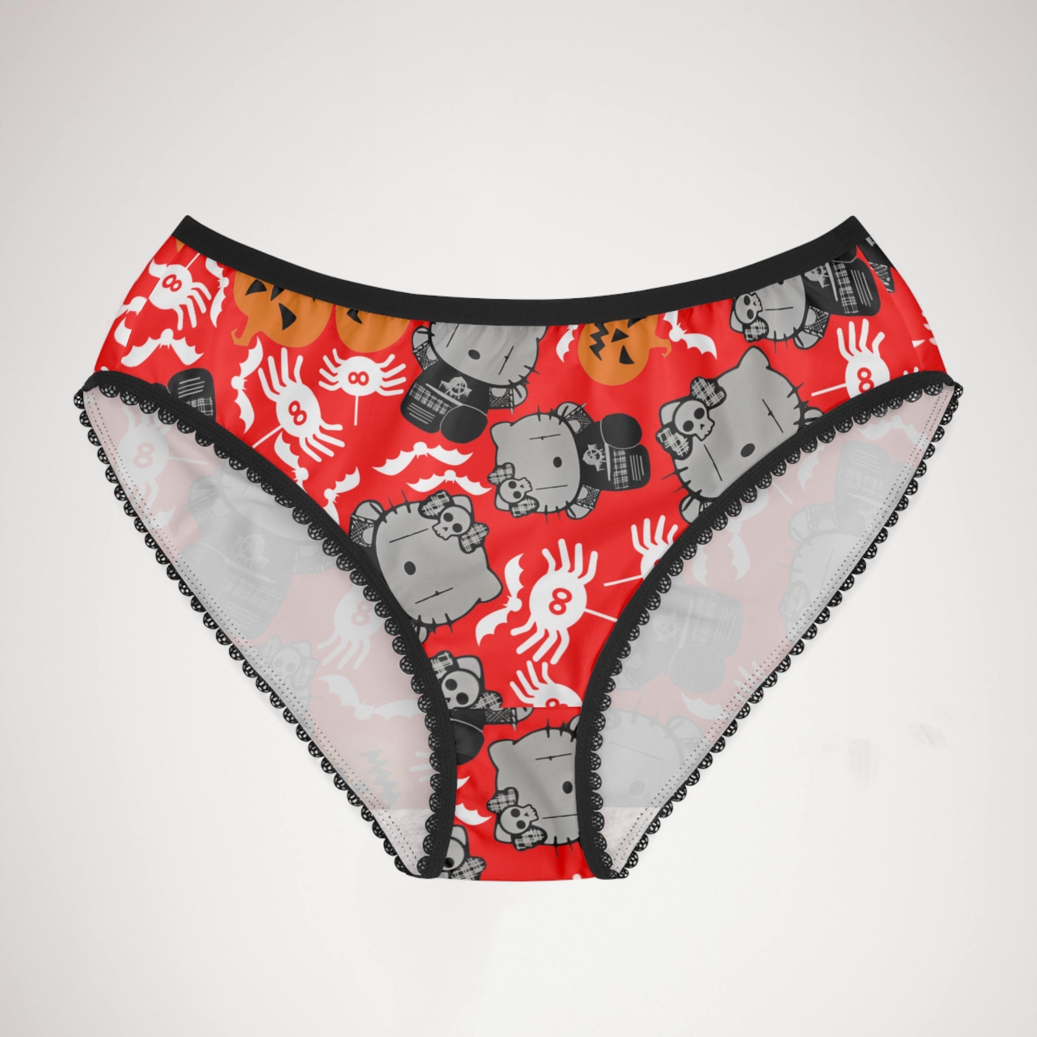 Women's briefs kitty blank pumpkin halloween red