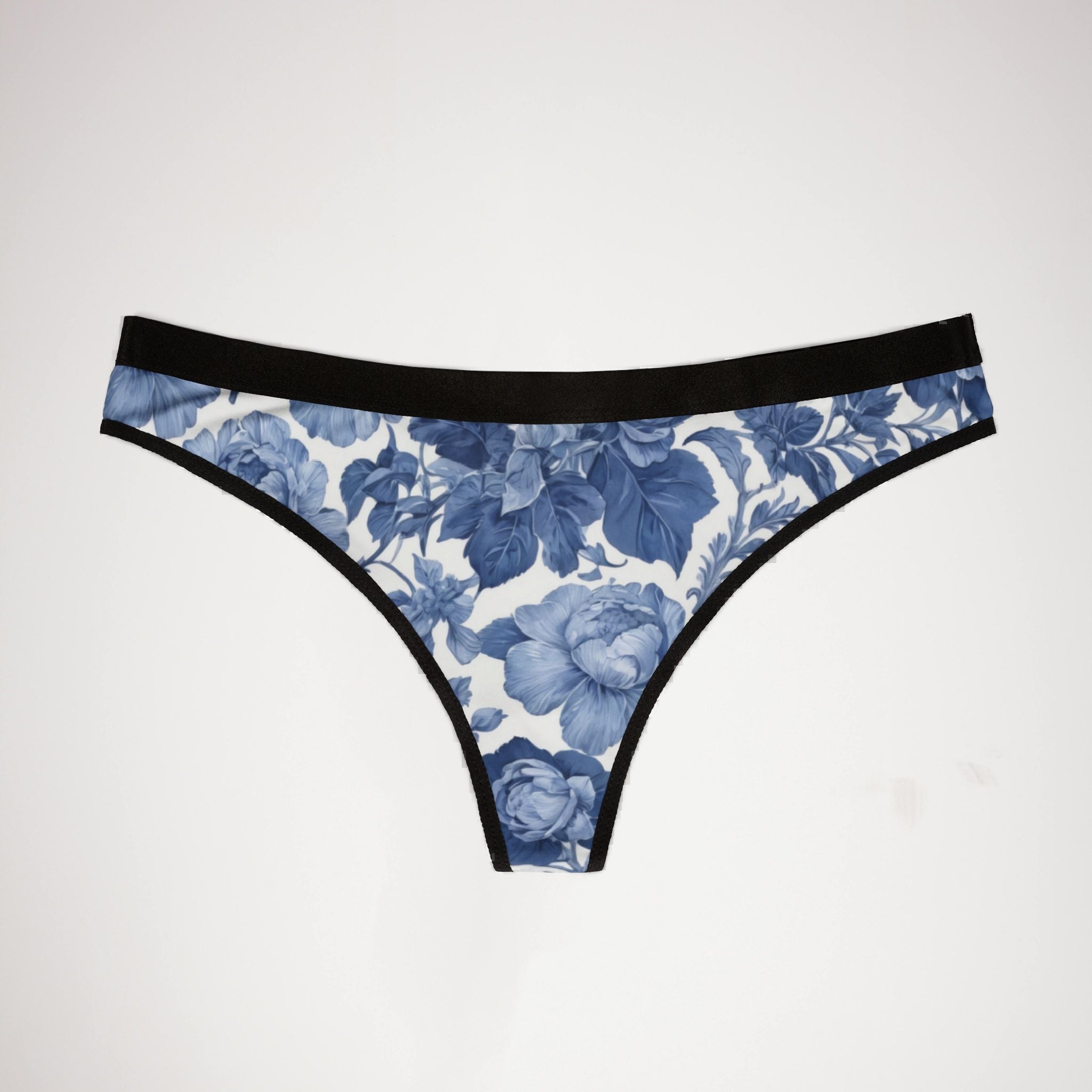 Women's thongs blue french toile