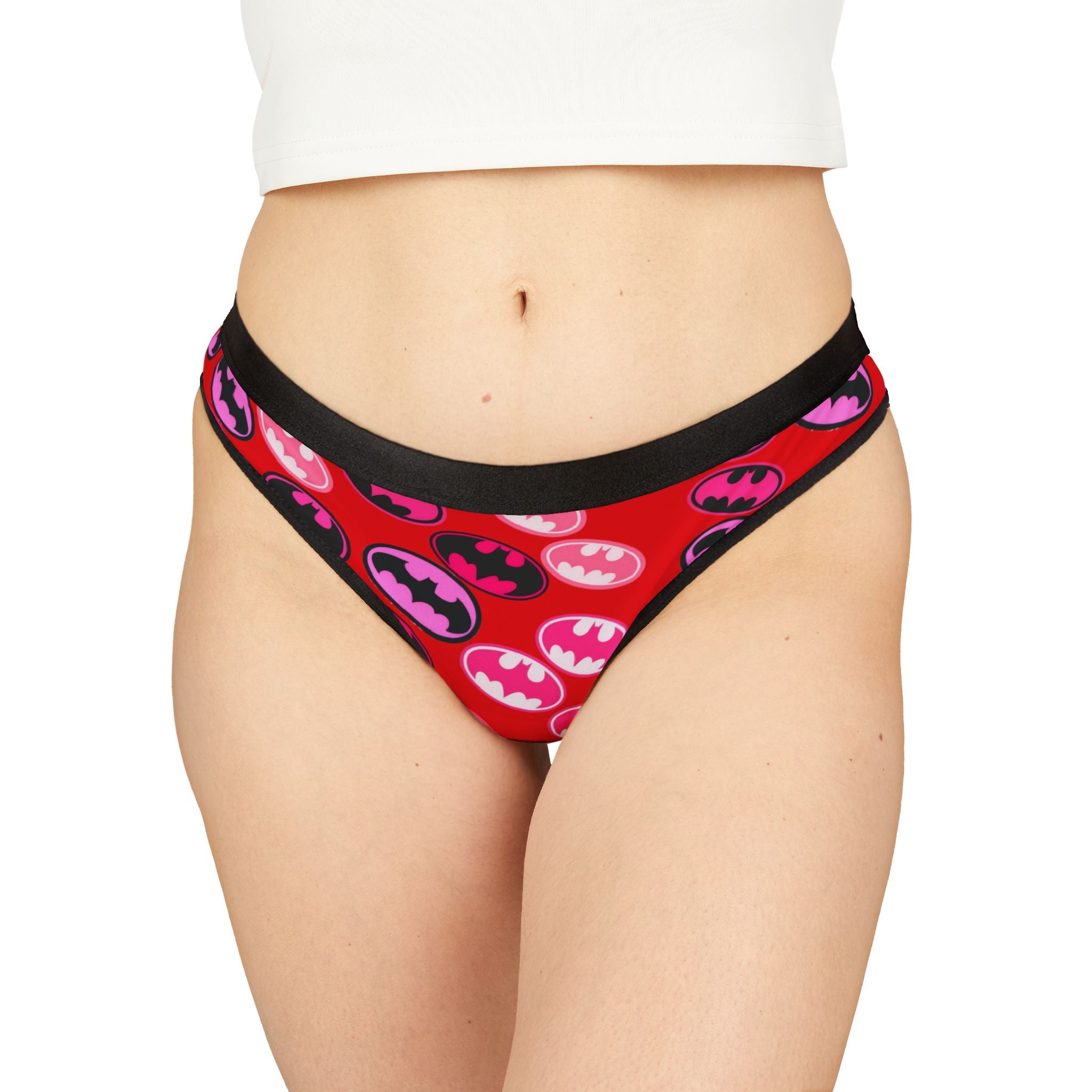 Women's thongs batman rose valentine love red