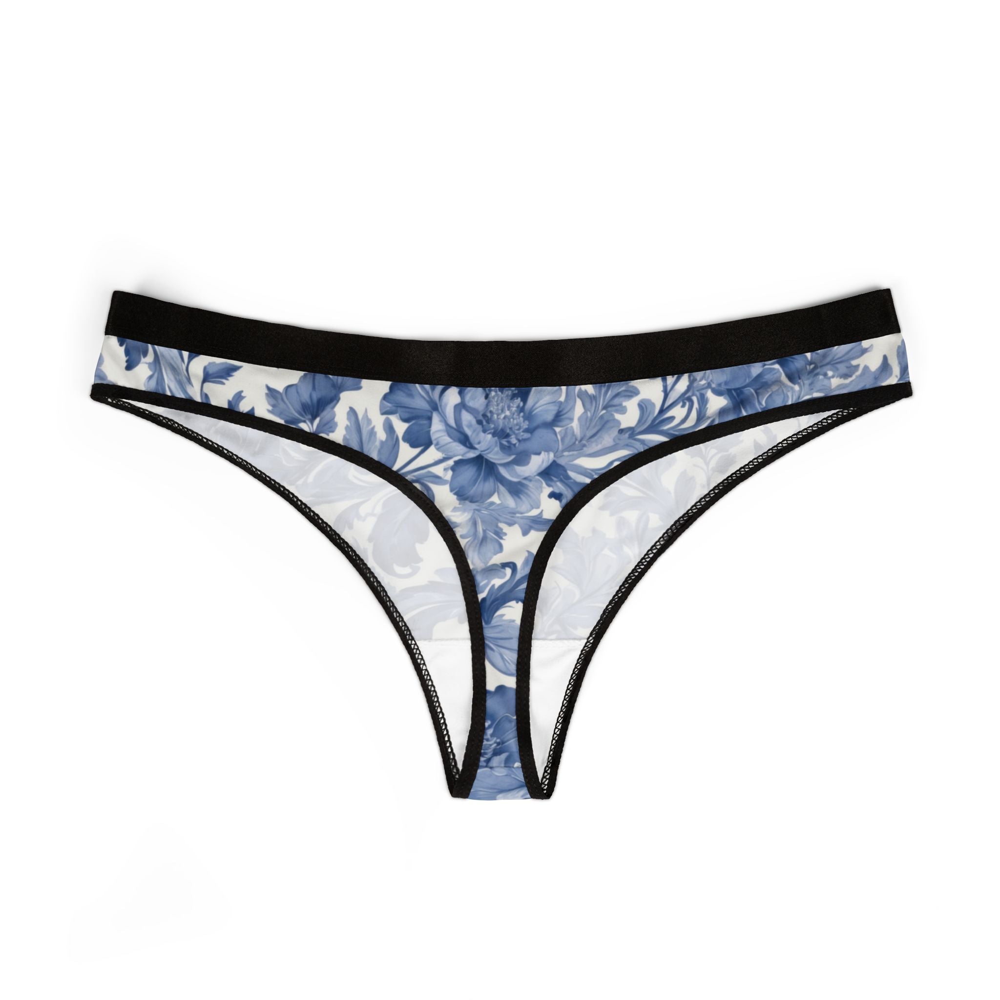 Women's thongs blue french toile