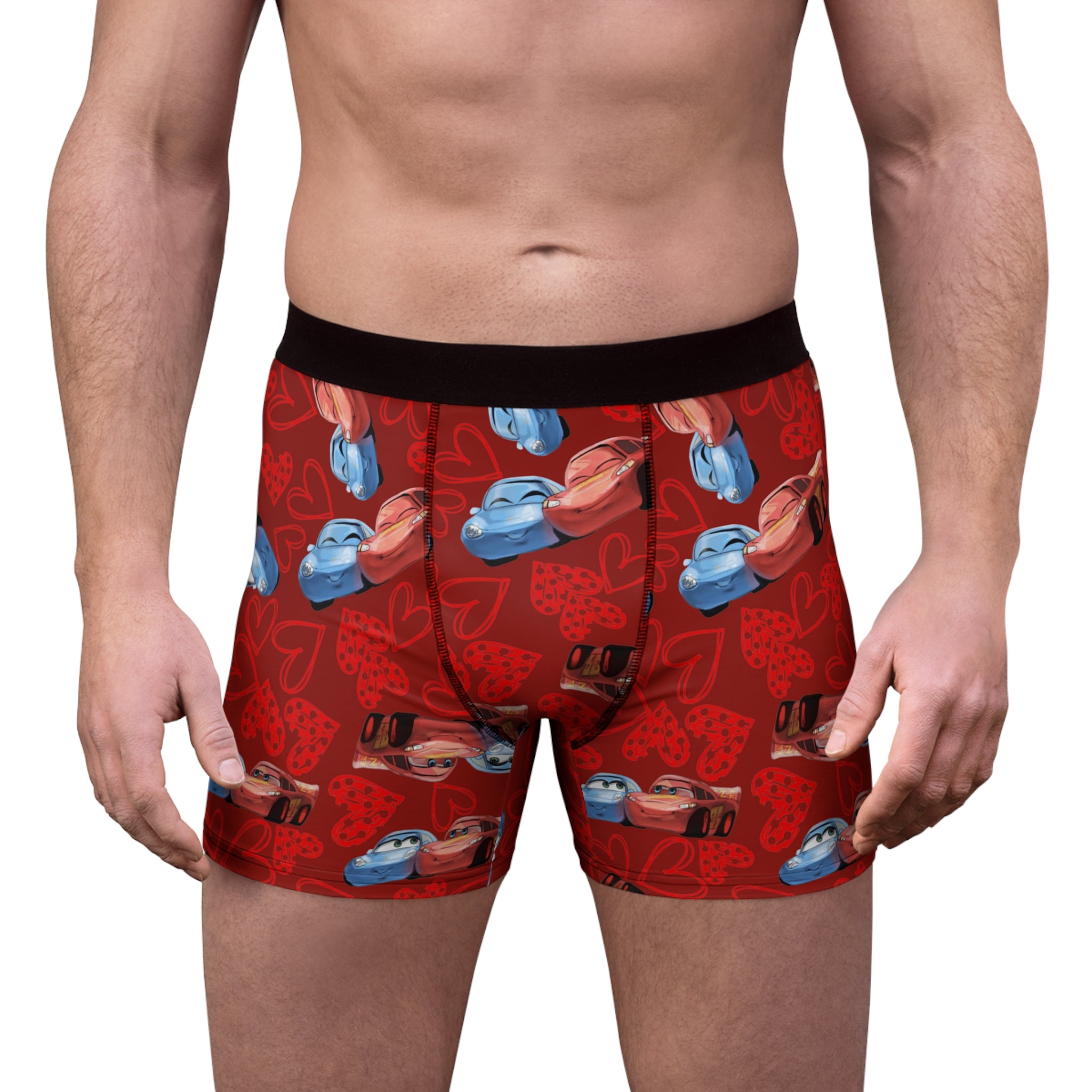 Men's boxer briefs mcqueen couples hearts red