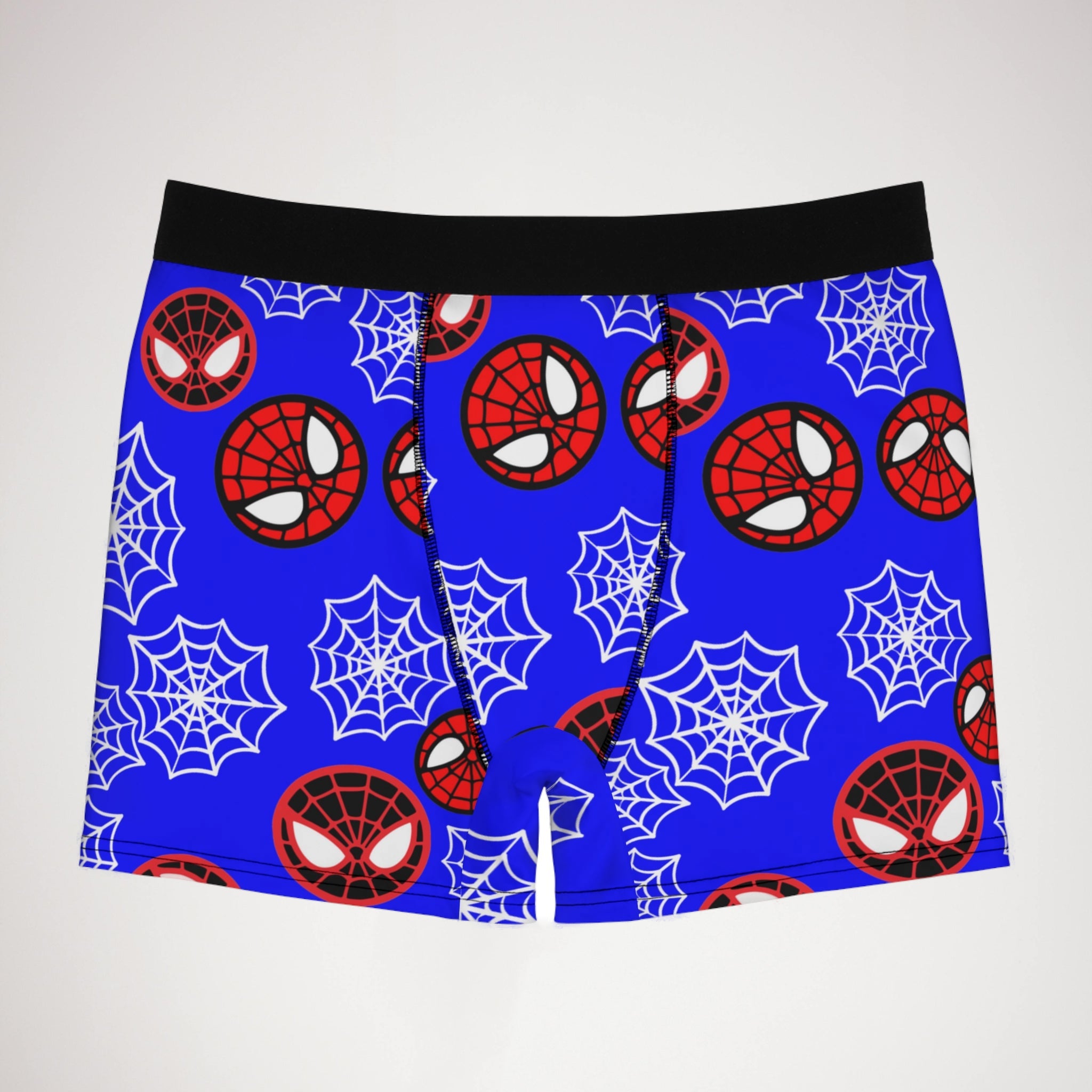 Men's boxer briefs spider circle web blue