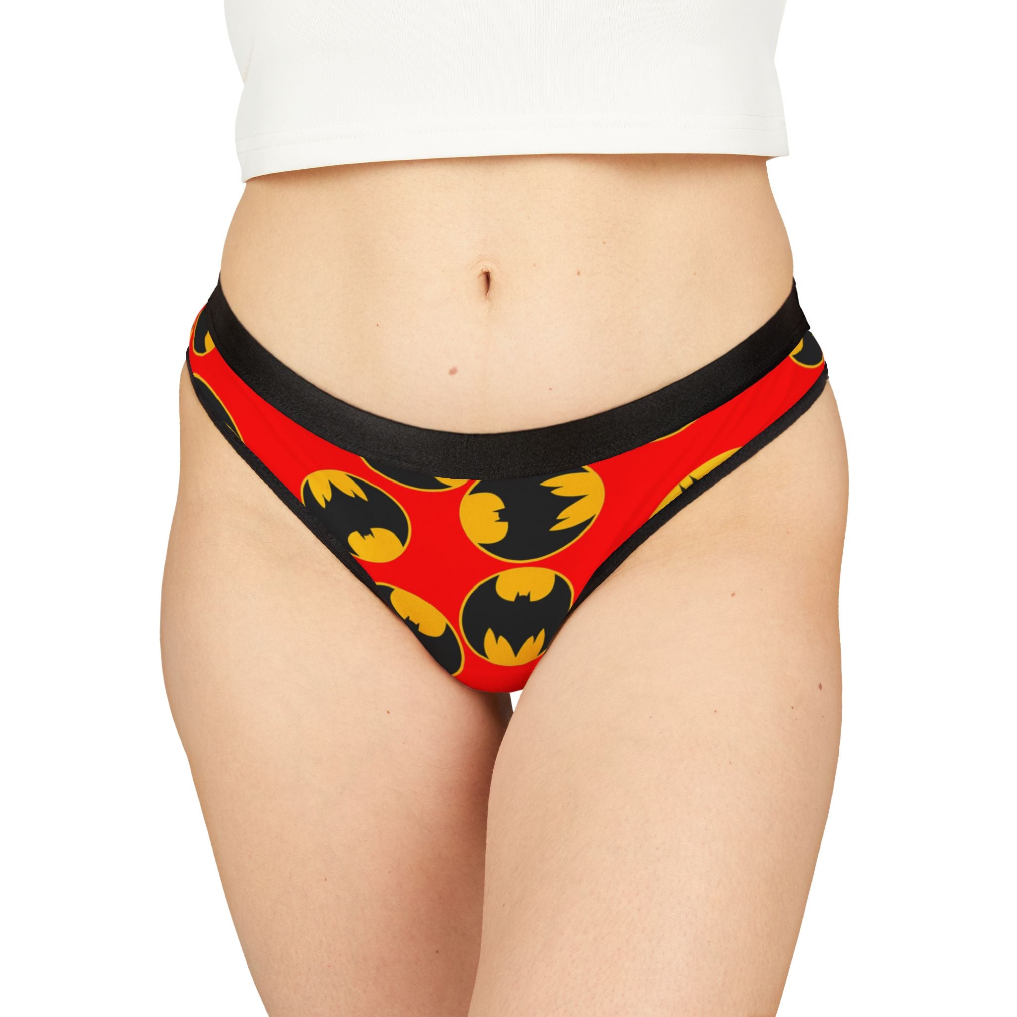 Women's thongs batman circle red