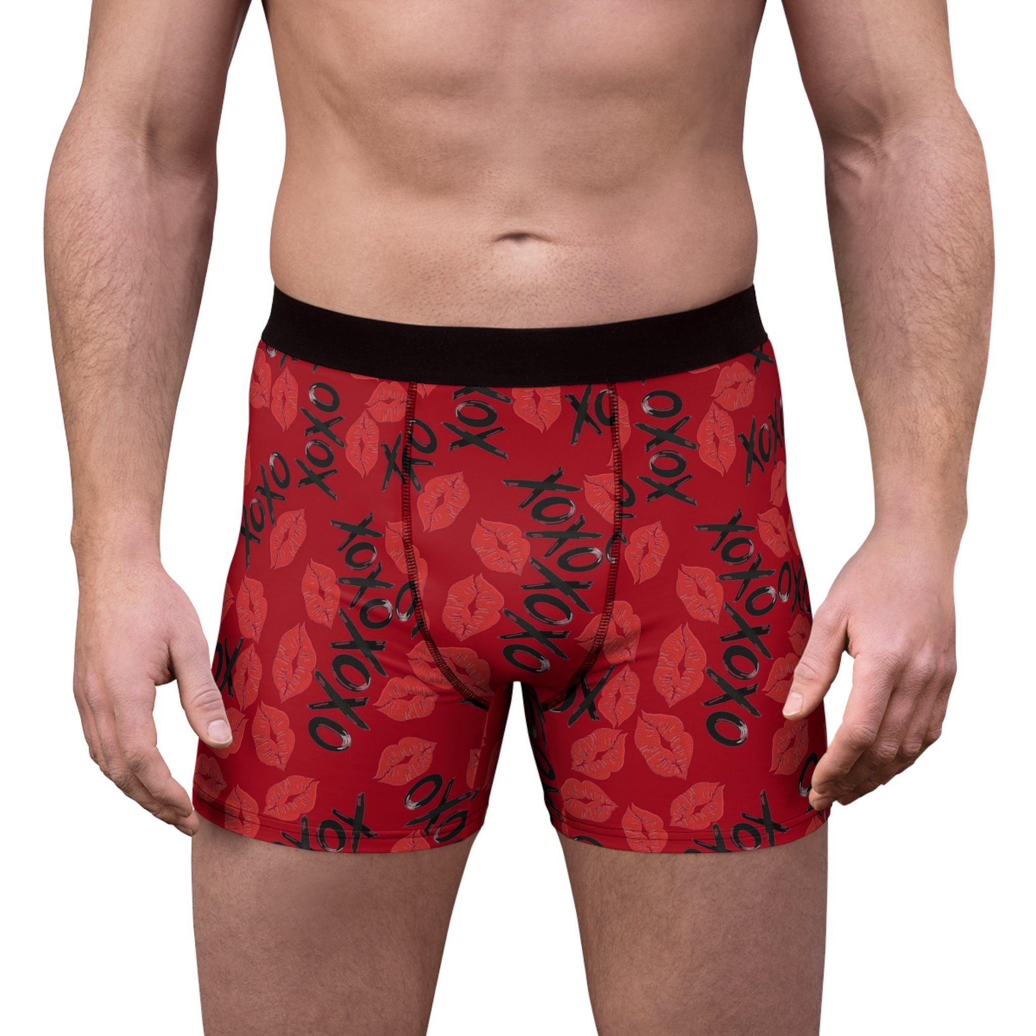 Men's boxer briefs xoxo kiss valentine red