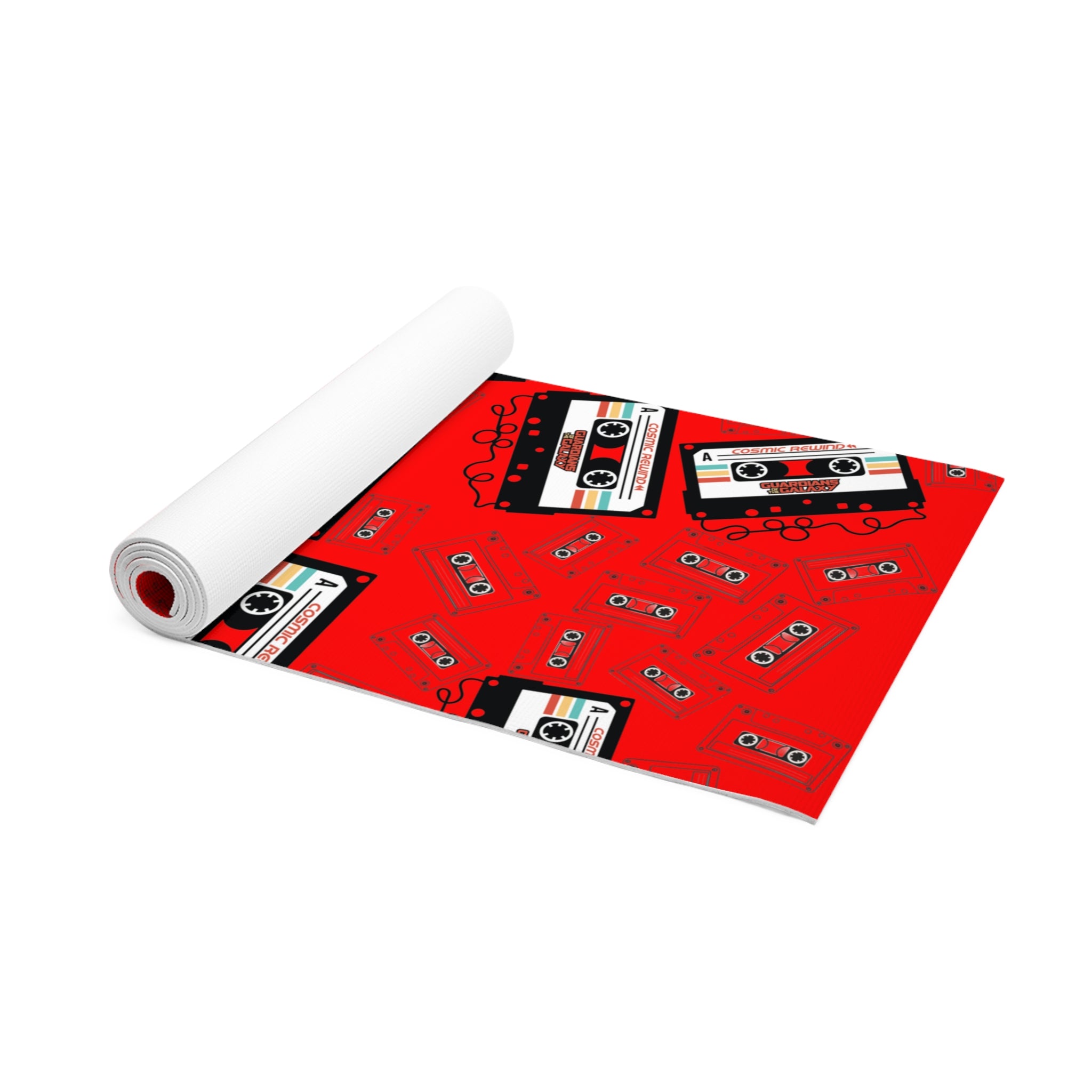 Foam yoga mat cosmic rewind cassette red