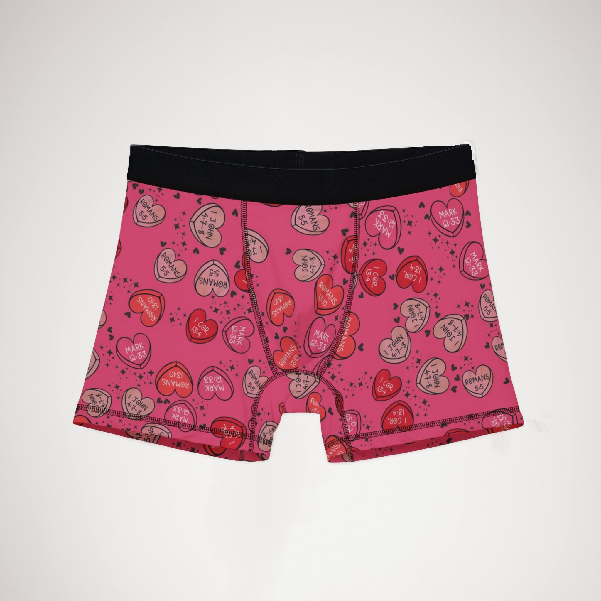 Men's boxers christian valentine sweet hearts pink