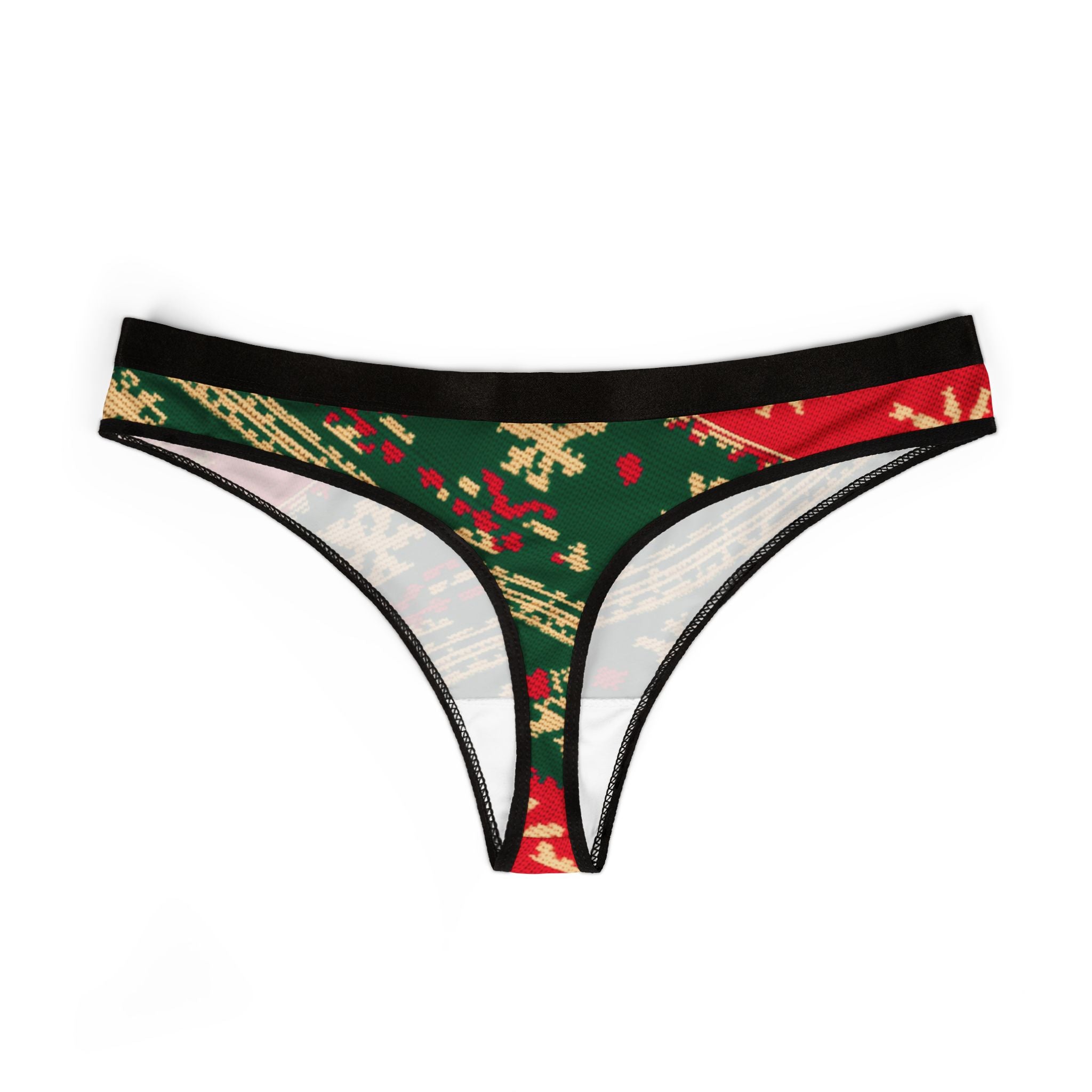 Women's thongs ugly christmas sweater