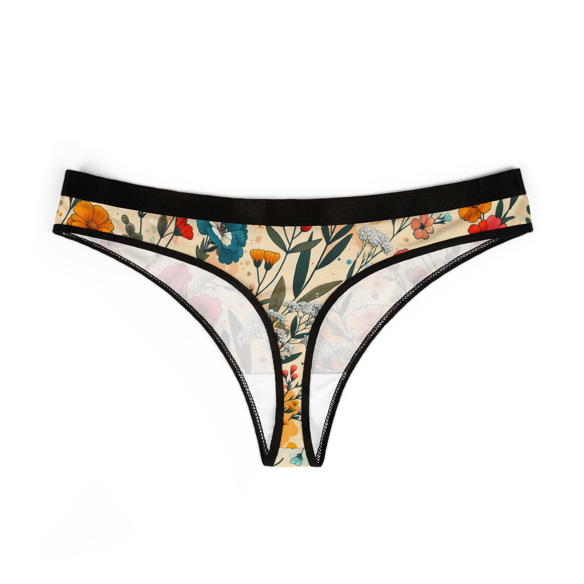 Women's thongs vibrant spring floral
