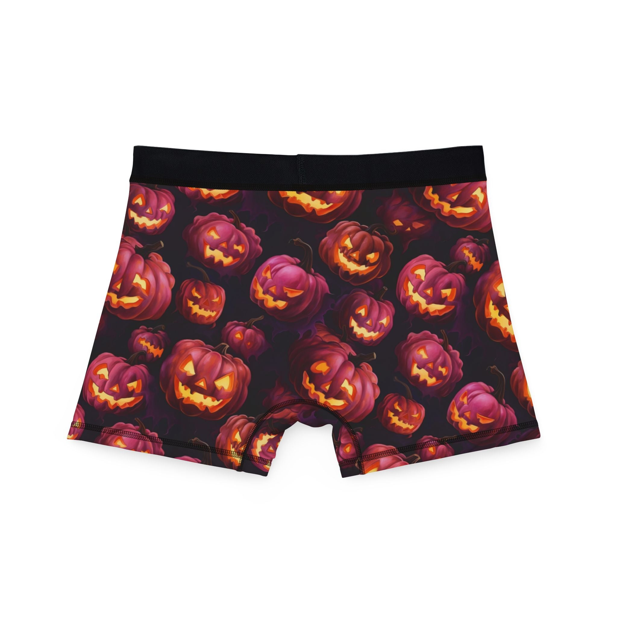 Men's boxers halloween pumpkin with glowing eyes and mouths